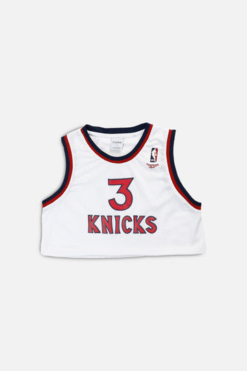 Rework NY Knicks NBA Crop Jersey - L