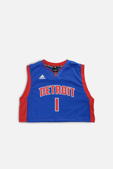 Rework Detroit Pistons NBA Crop Jersey - M