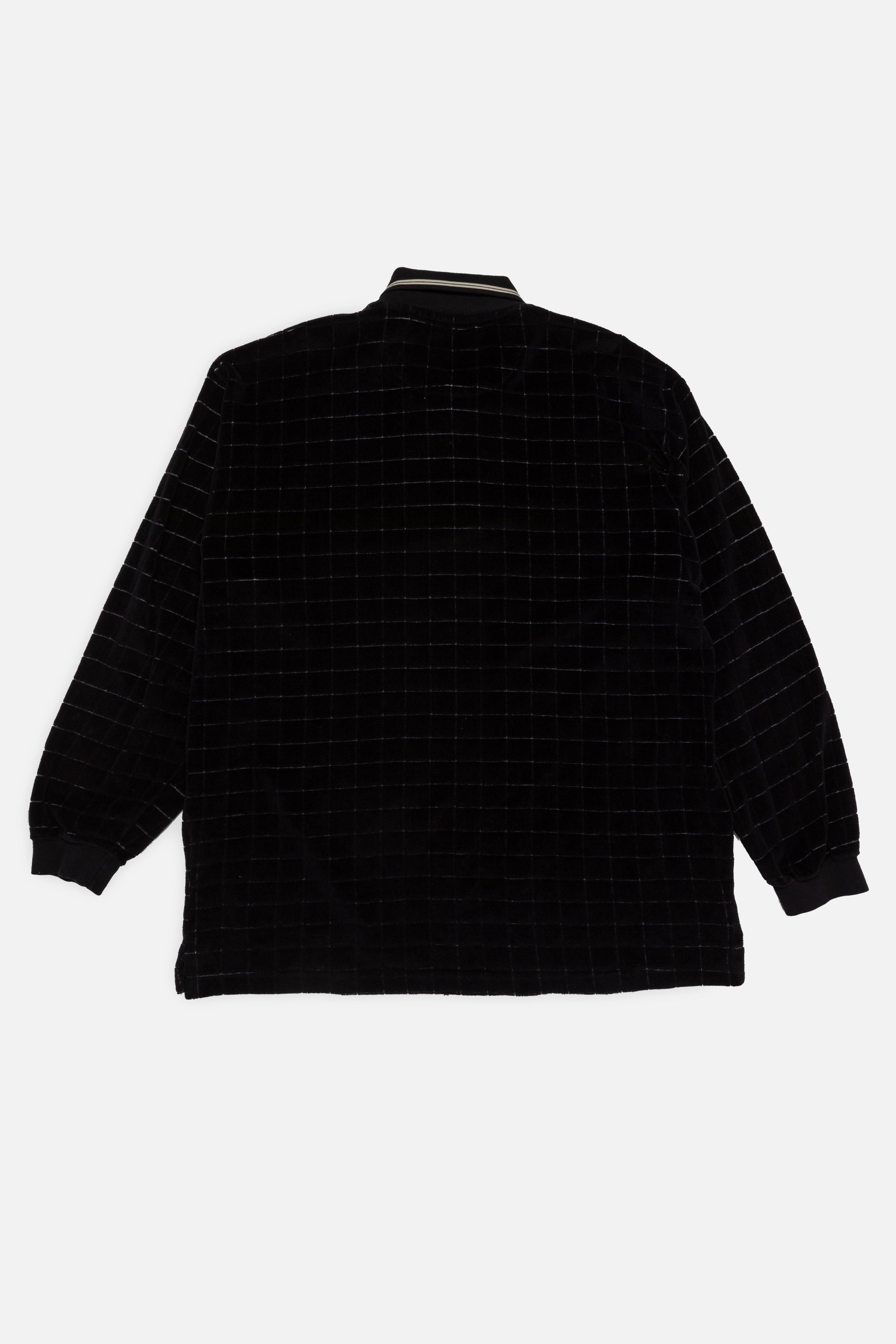 Vintage Velvet Collared Long-Sleeve Shirt