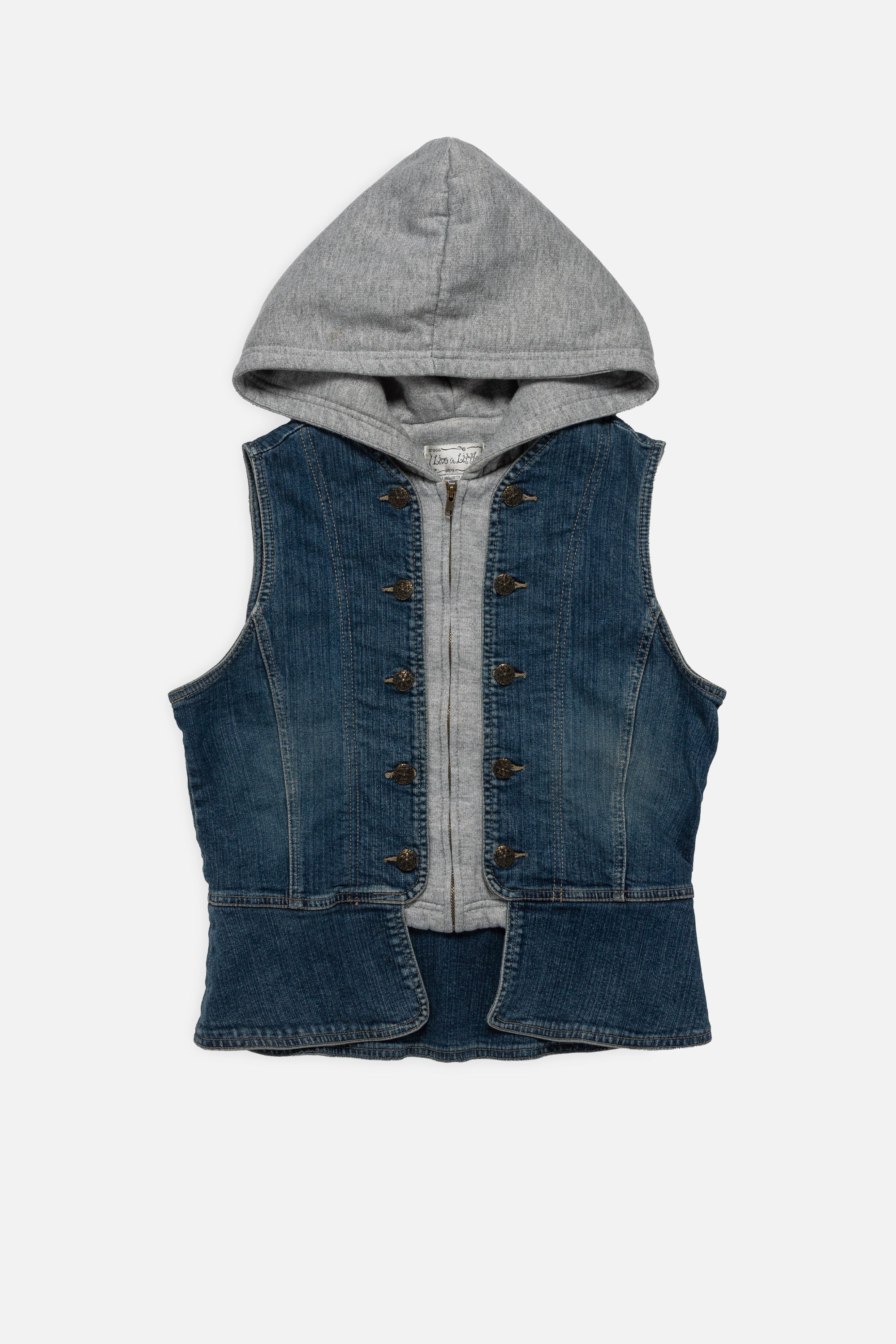 Vintage Denim Hooded Vest