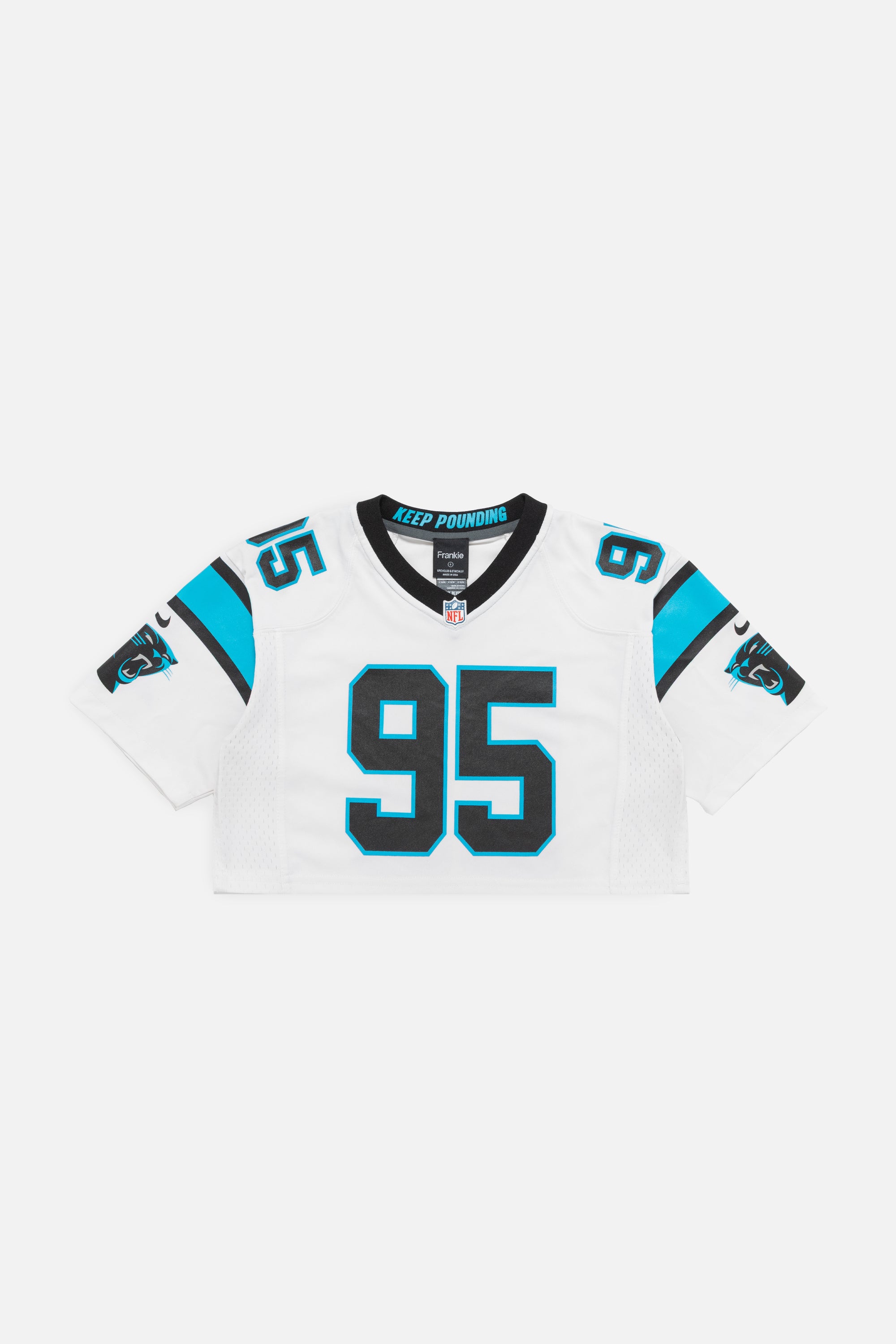 Rework Carolina Panthers Crop Jersey