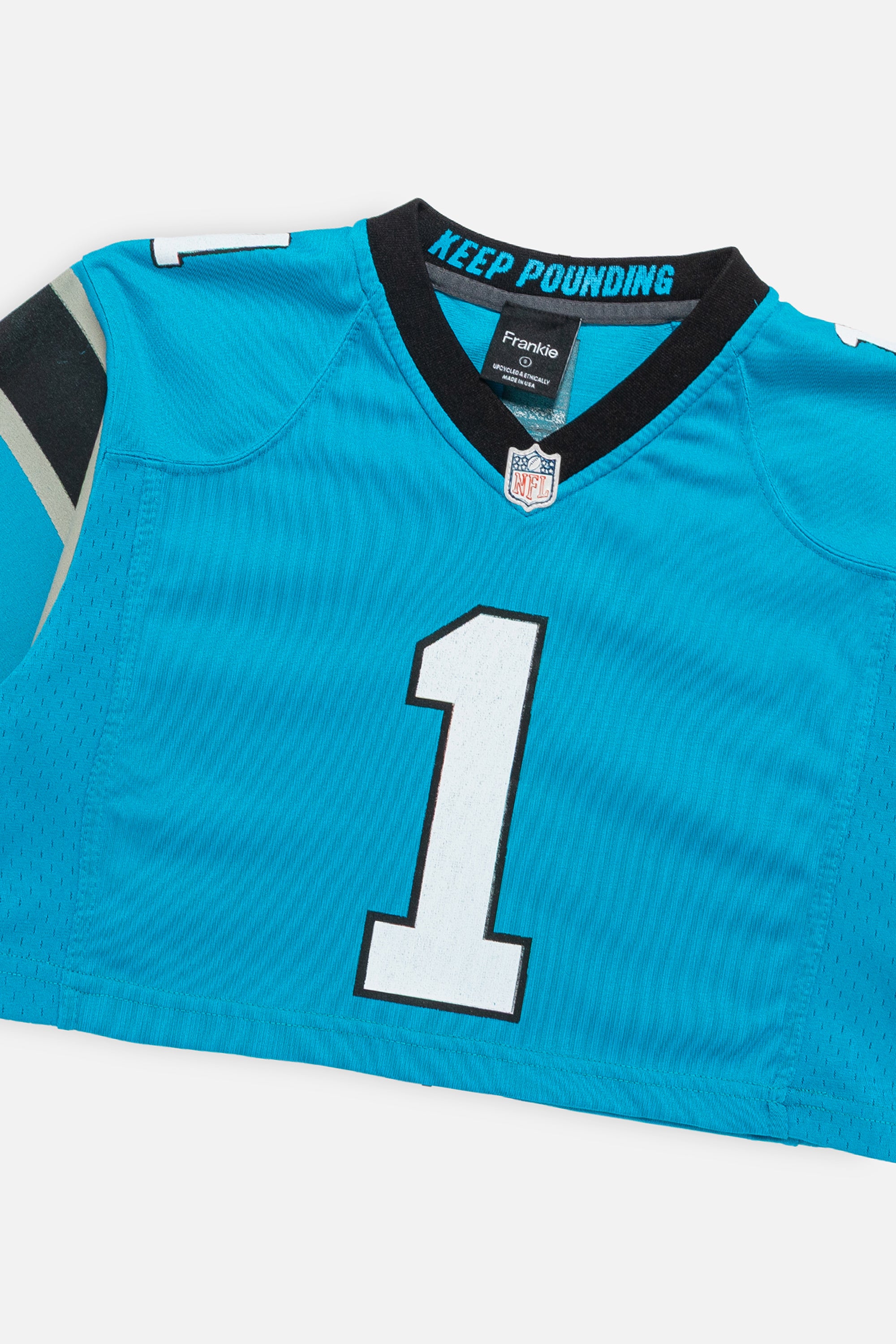 Rework Carolina Panthers Crop Jersey-NFL-Frankie Collective-Rework-Vintage-Streetwear