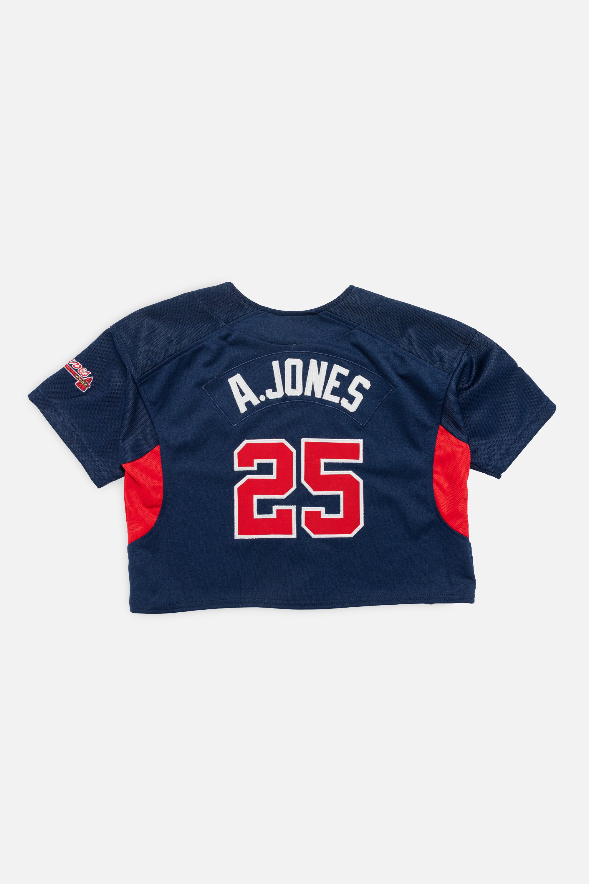 Rework Atlanta Braves Crop Jersey-MLB-Frankie Collective-Rework-Vintage-Streetwear