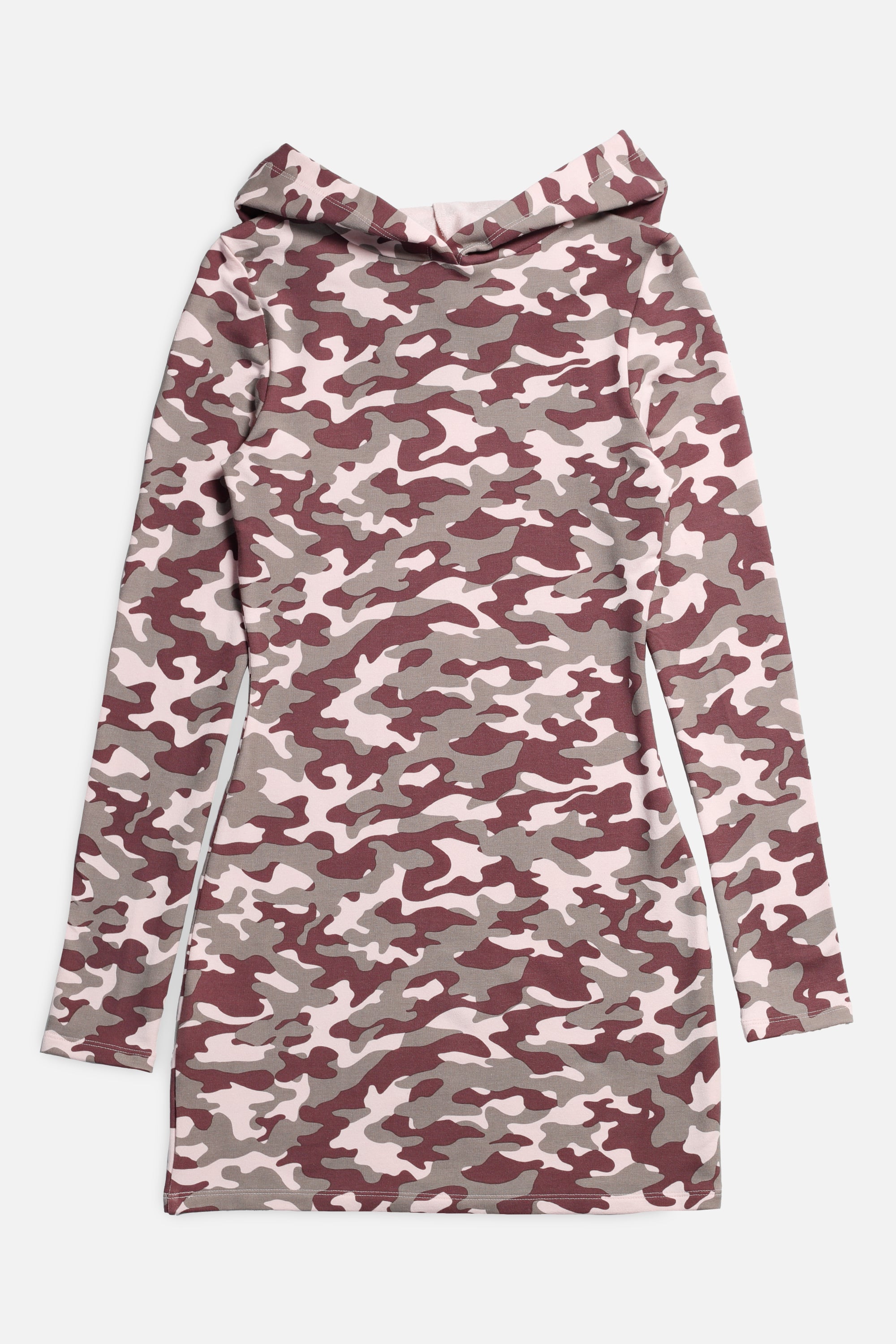 Camo Hooded Dress - Pink-DRESSES-Frankie-Frankie Collective