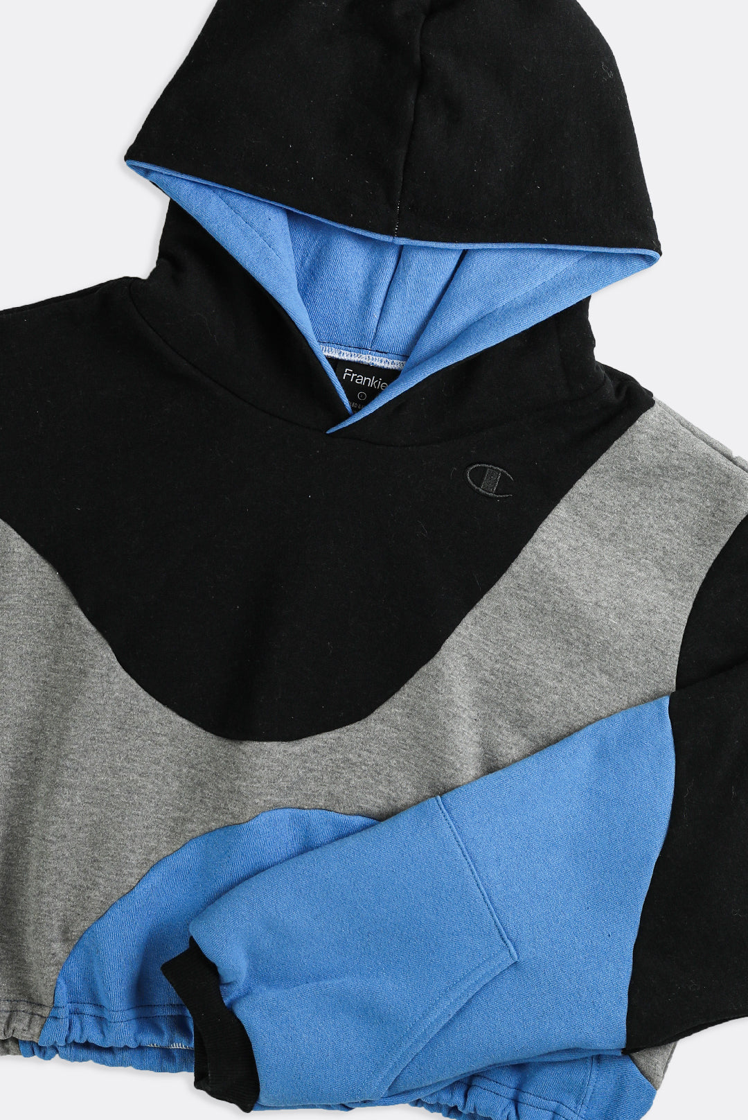 Rework Champion Wave Crop Sweatshirt - L-SWEATERS-Champion-Frankie Collective Rare Vintage Streetwear Reworks