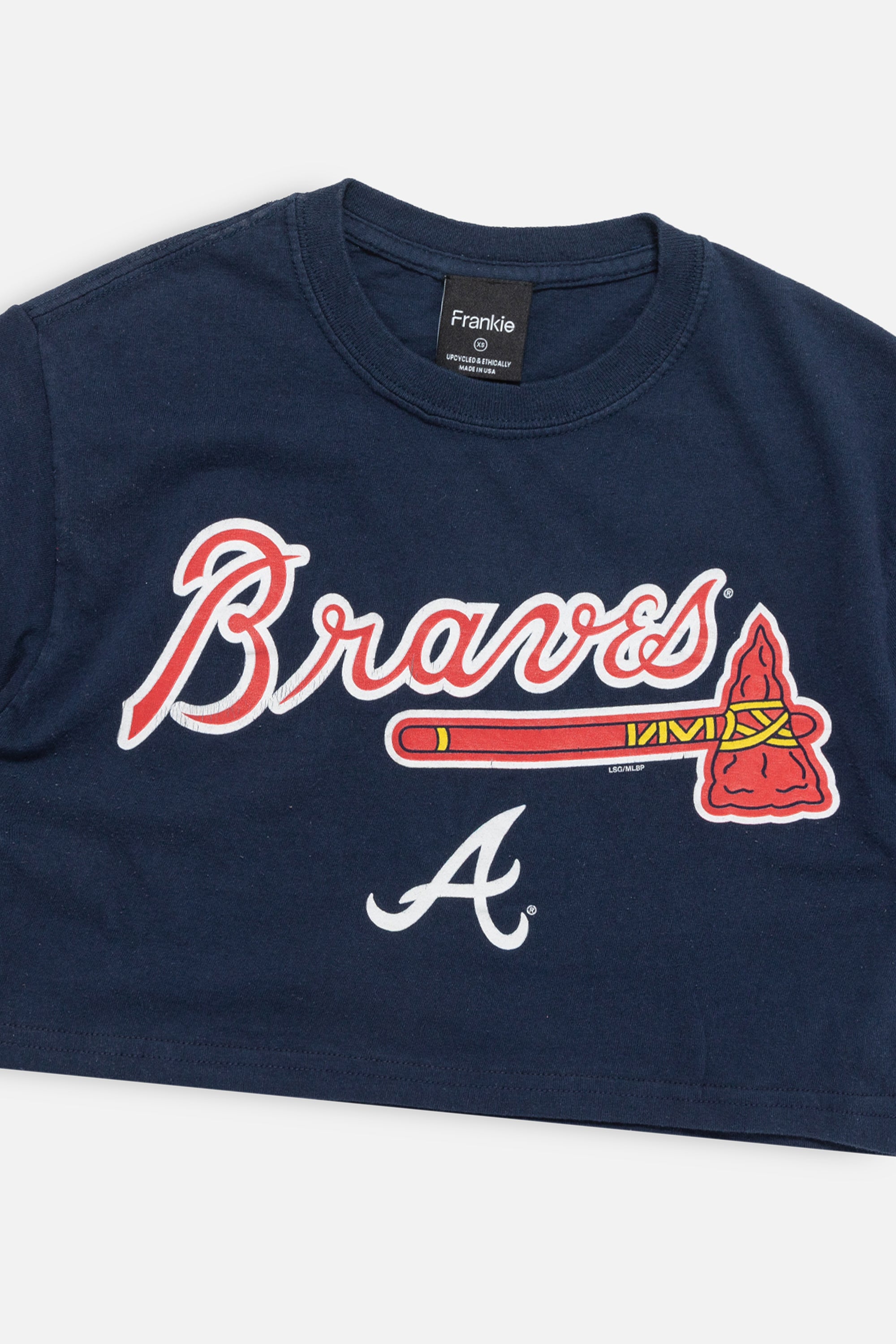 Rework Atlanta Braves Crop Tee-MLB-Frankie Collective-Rework-Vintage-Streetwear