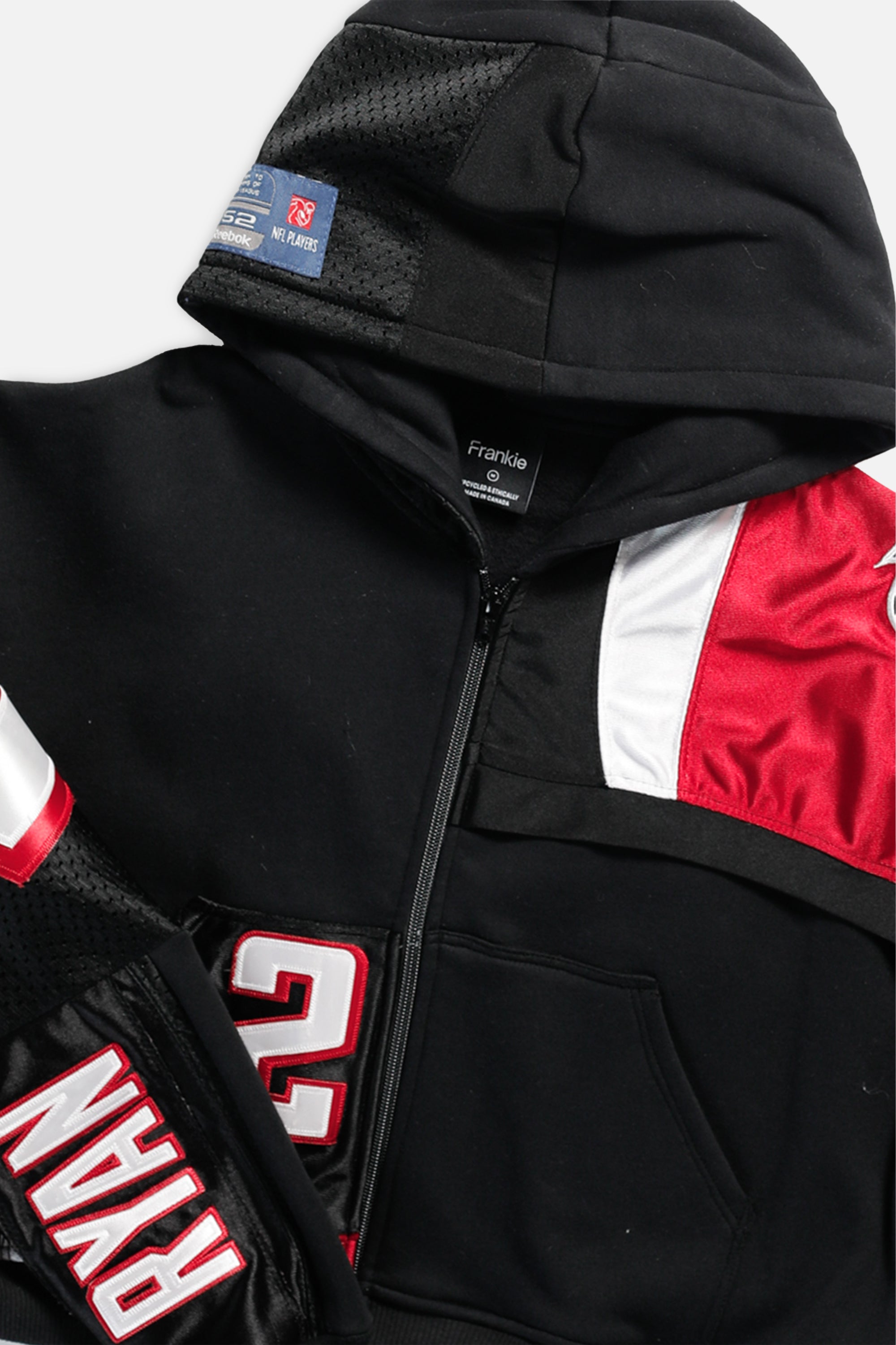 Rework Atlanta Falcons NFL Crop Zip Hoodie - M-SWEATERS-NFL-M-Frankie Collective Rare Vintage Streetwear Reworks