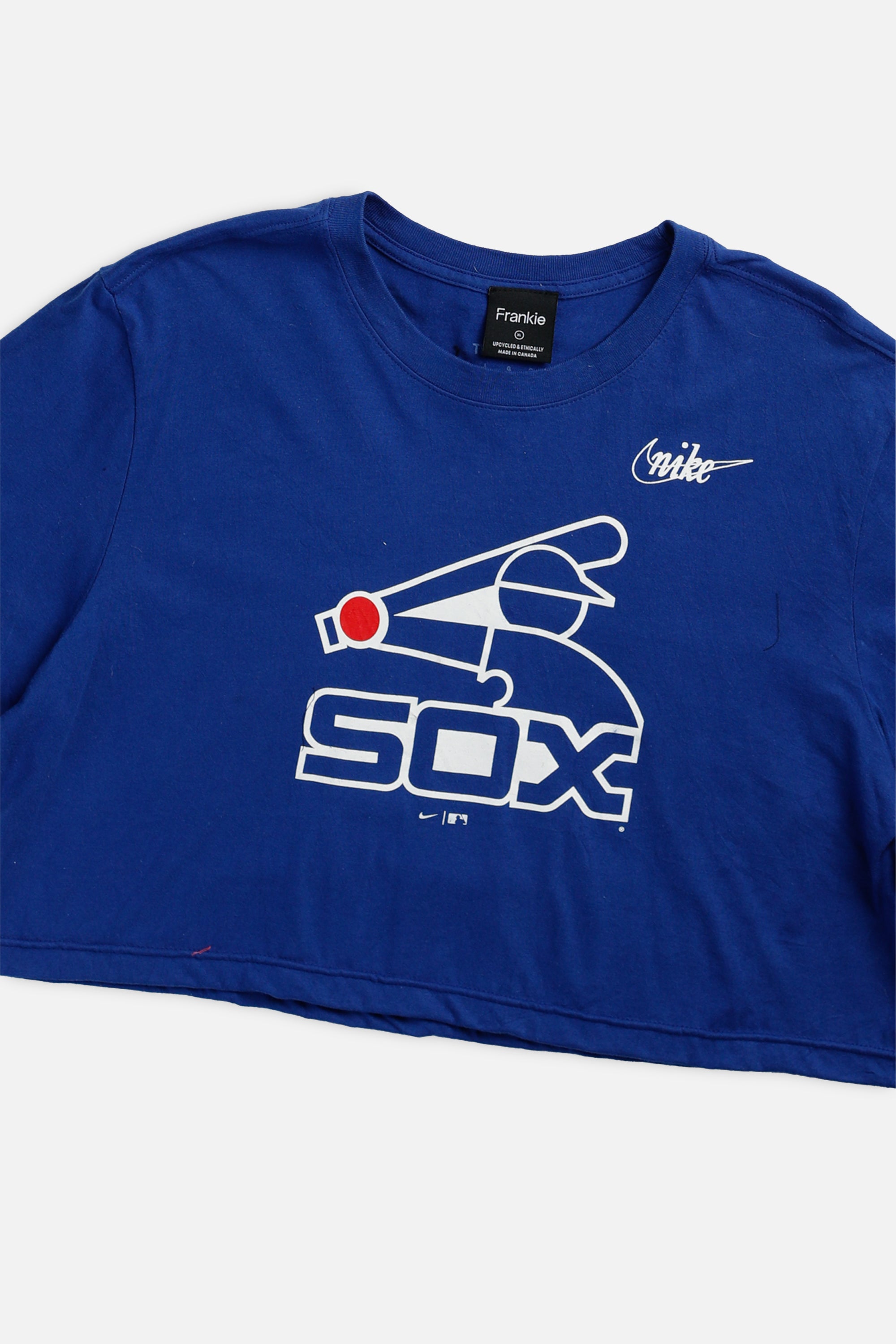 Rework Chicago White Sox MLB Crop Tee - XL-TOPS-MLB-XL-Frankie Collective Rare Vintage Streetwear Reworks