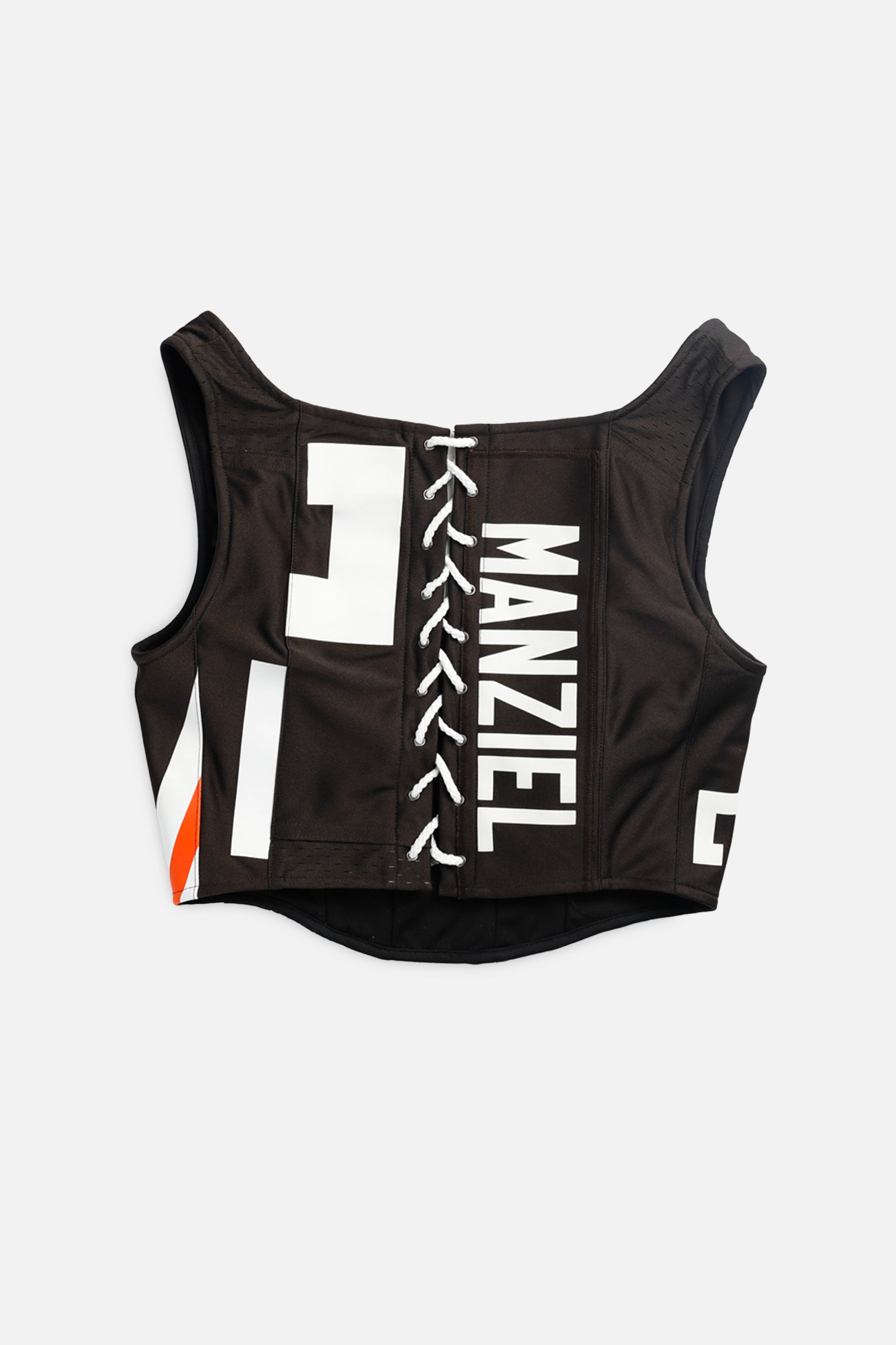Rework Cleveland Browns NFL Corset - M-TOPS-NFL-M-Frankie Collective Rare Vintage Streetwear Reworks