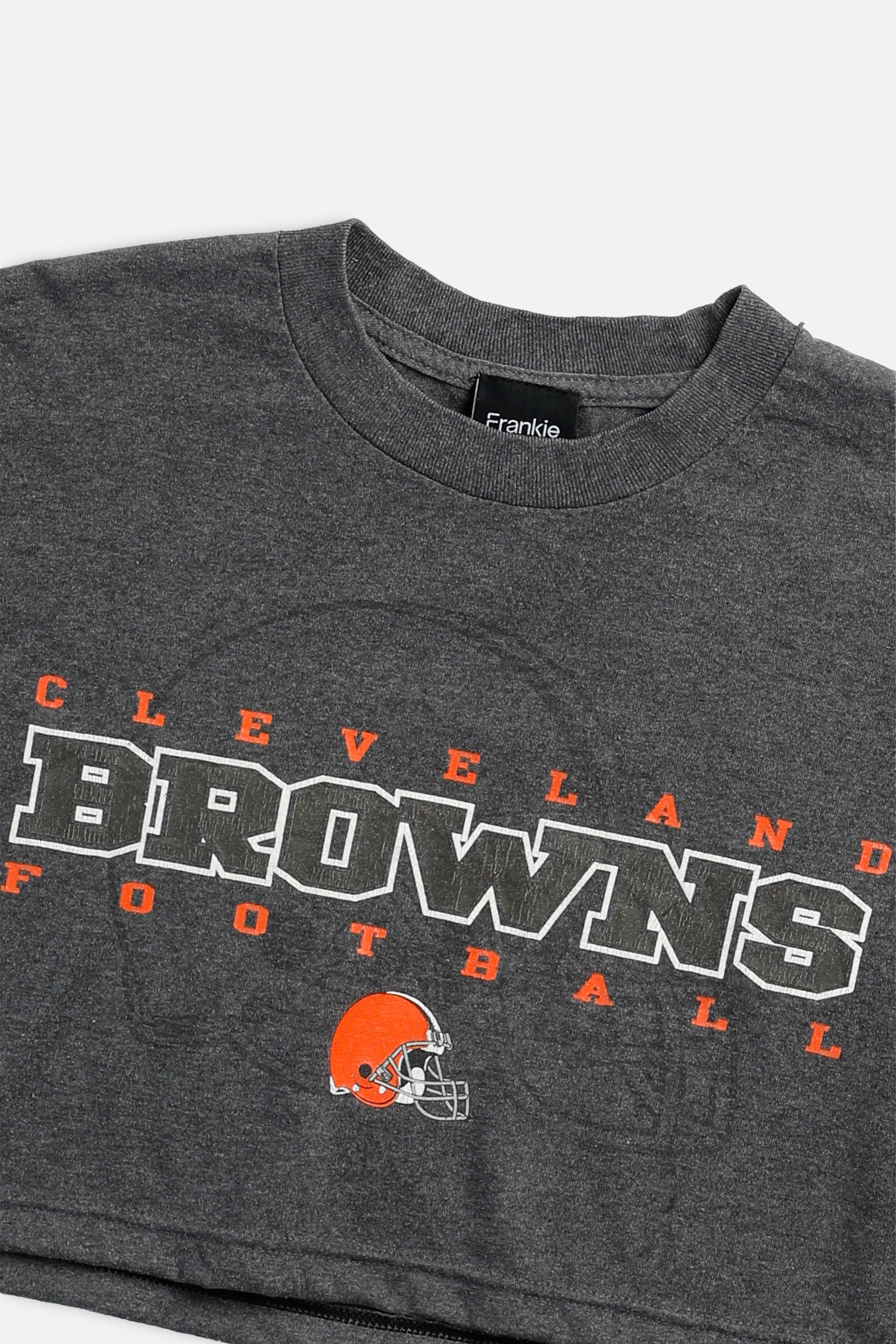Rework Cleveland Browns NFL Crop Tee - M-TOPS-NFL-M-Frankie Collective Rare Vintage Streetwear Reworks