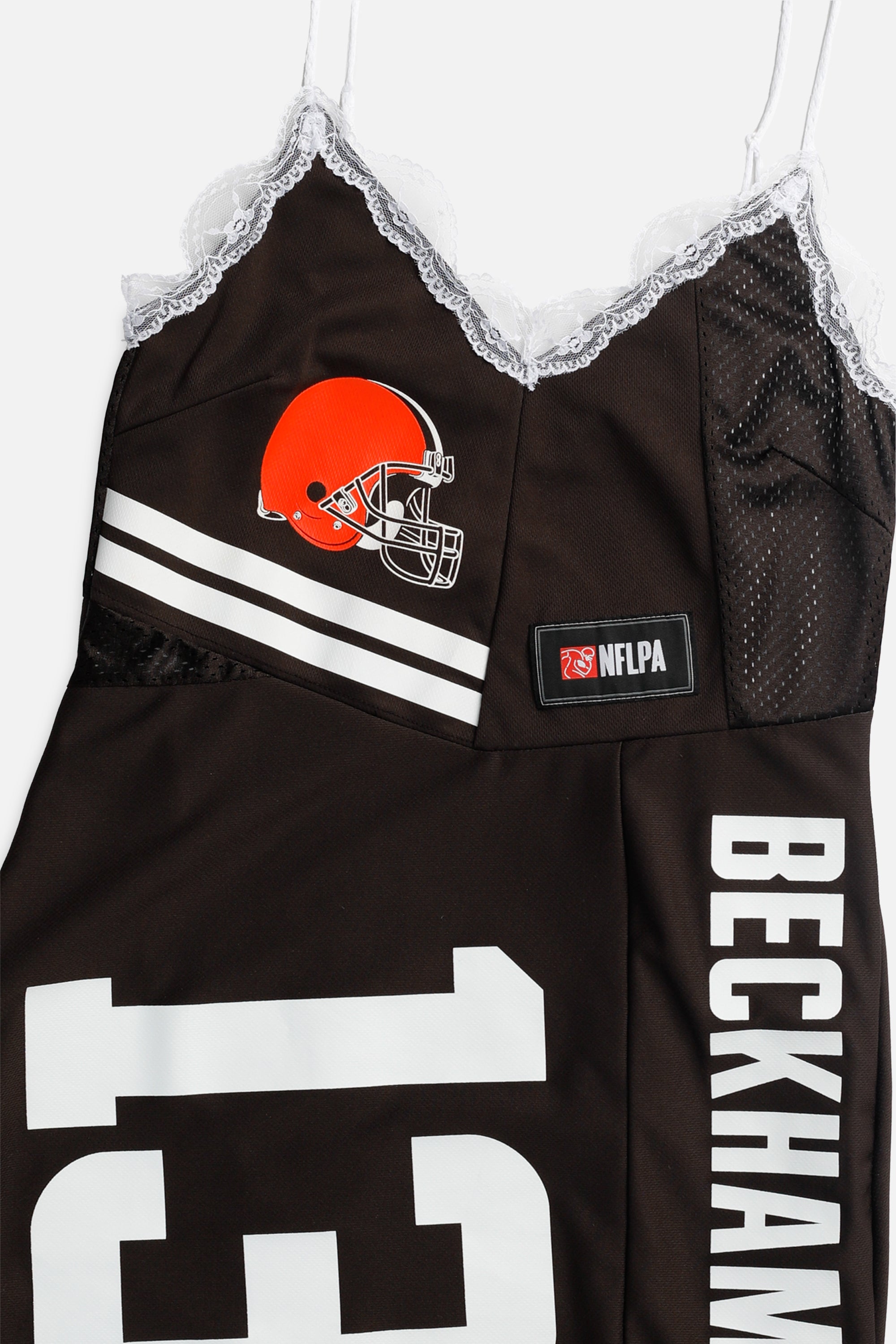 Rework Cleveland Browns NFL Lace Dress - S-DRESSES-NFL-S-Frankie Collective Rare Vintage Streetwear Reworks