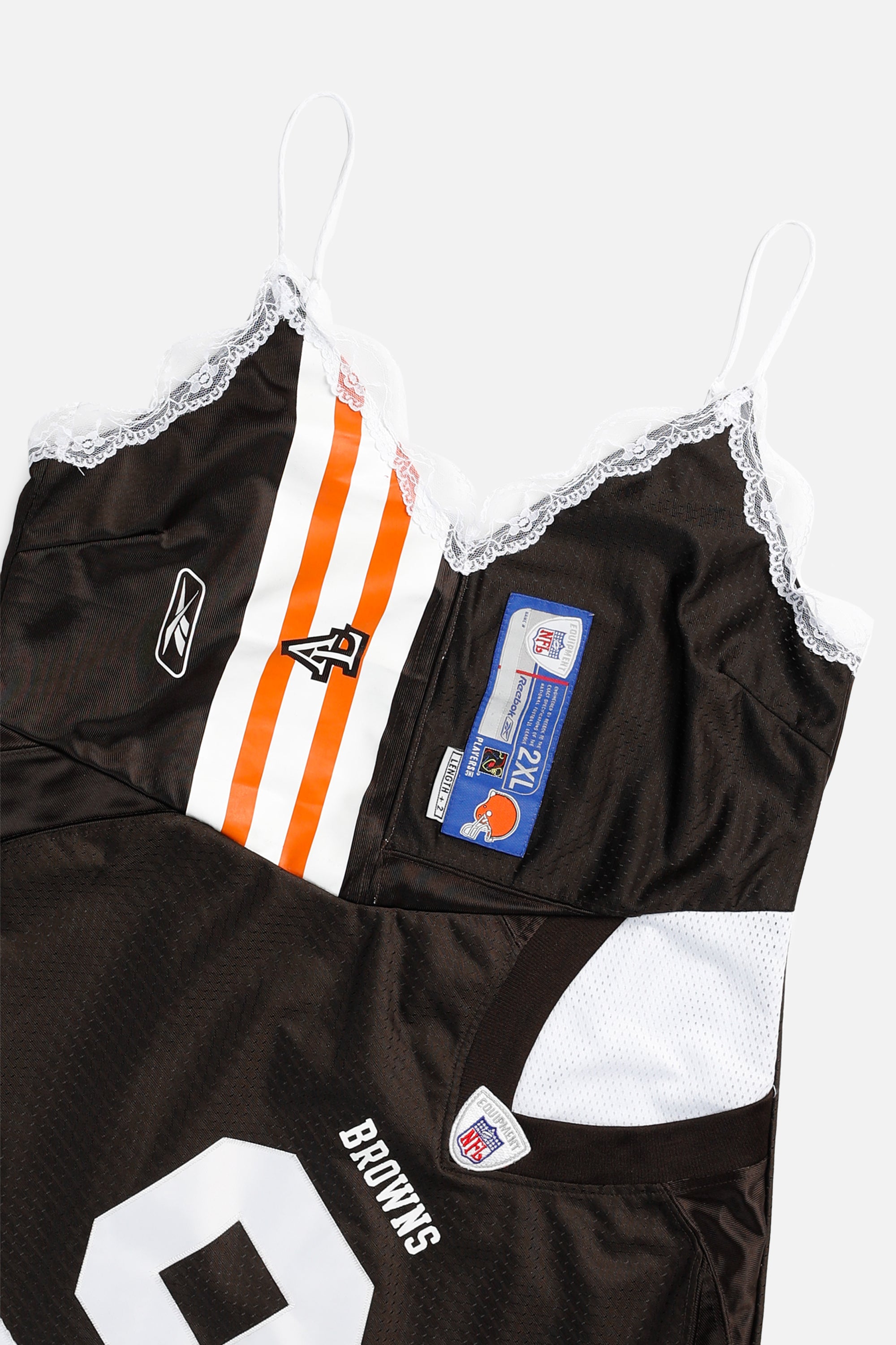 Rework Cleveland Browns NFL Lace Dress - XL-DRESSES-NFL-XL-Frankie Collective Rare Vintage Streetwear Reworks