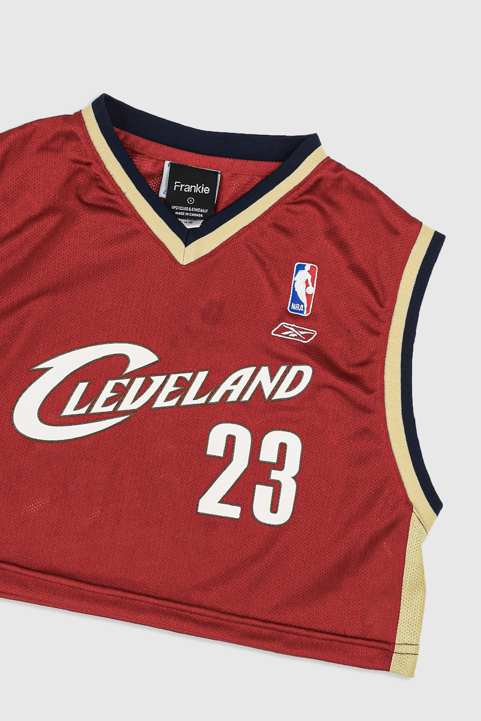 Rework Cleveland Cavaliers Crop Jersey - S, M-JERSEYS-NBA-S-Frankie Collective Rare Vintage Streetwear Reworks