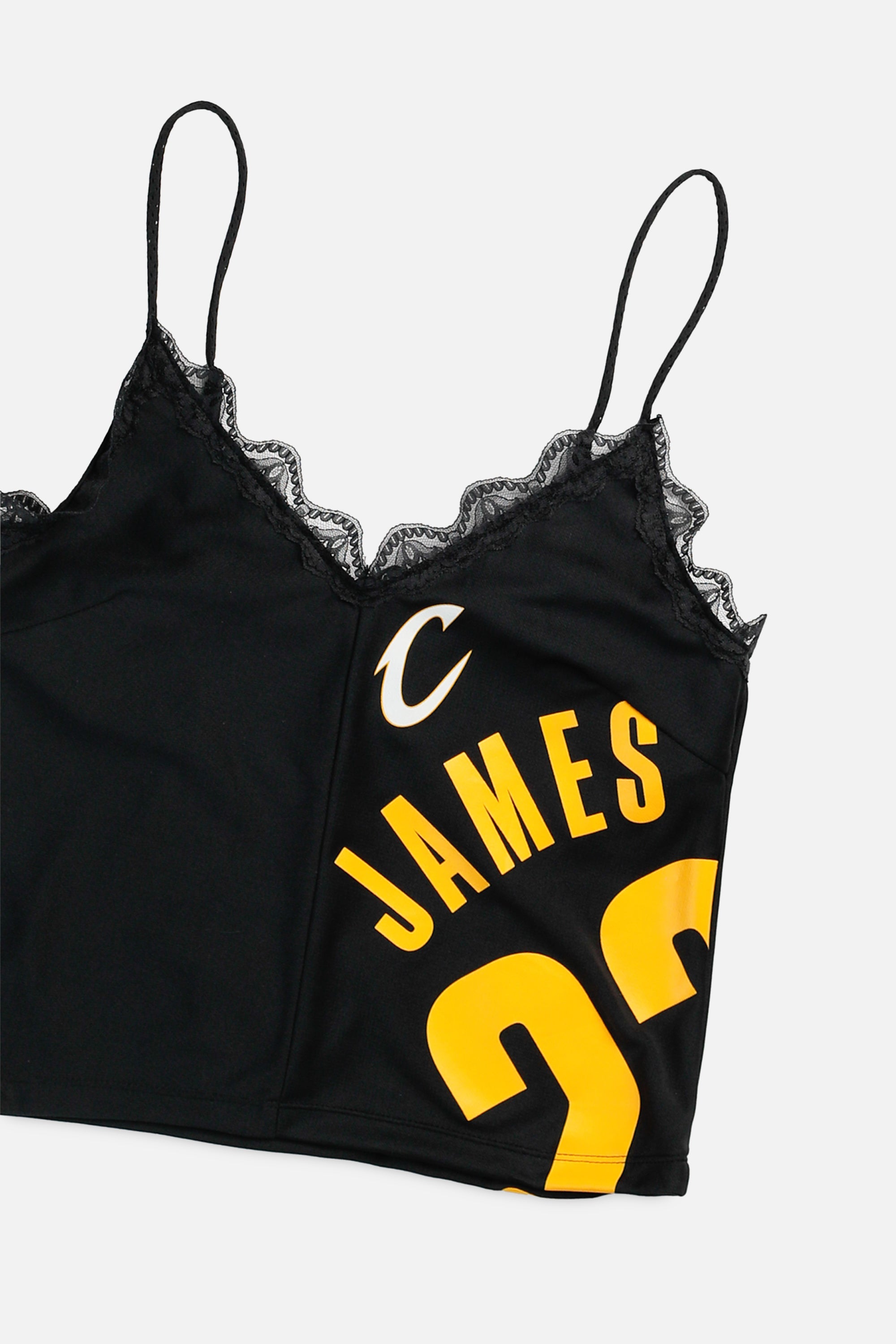Rework Cleveland Cavaliers NBA Lace Tank - S-TOPS-NBA-S-Frankie Collective Rare Vintage Streetwear Reworks