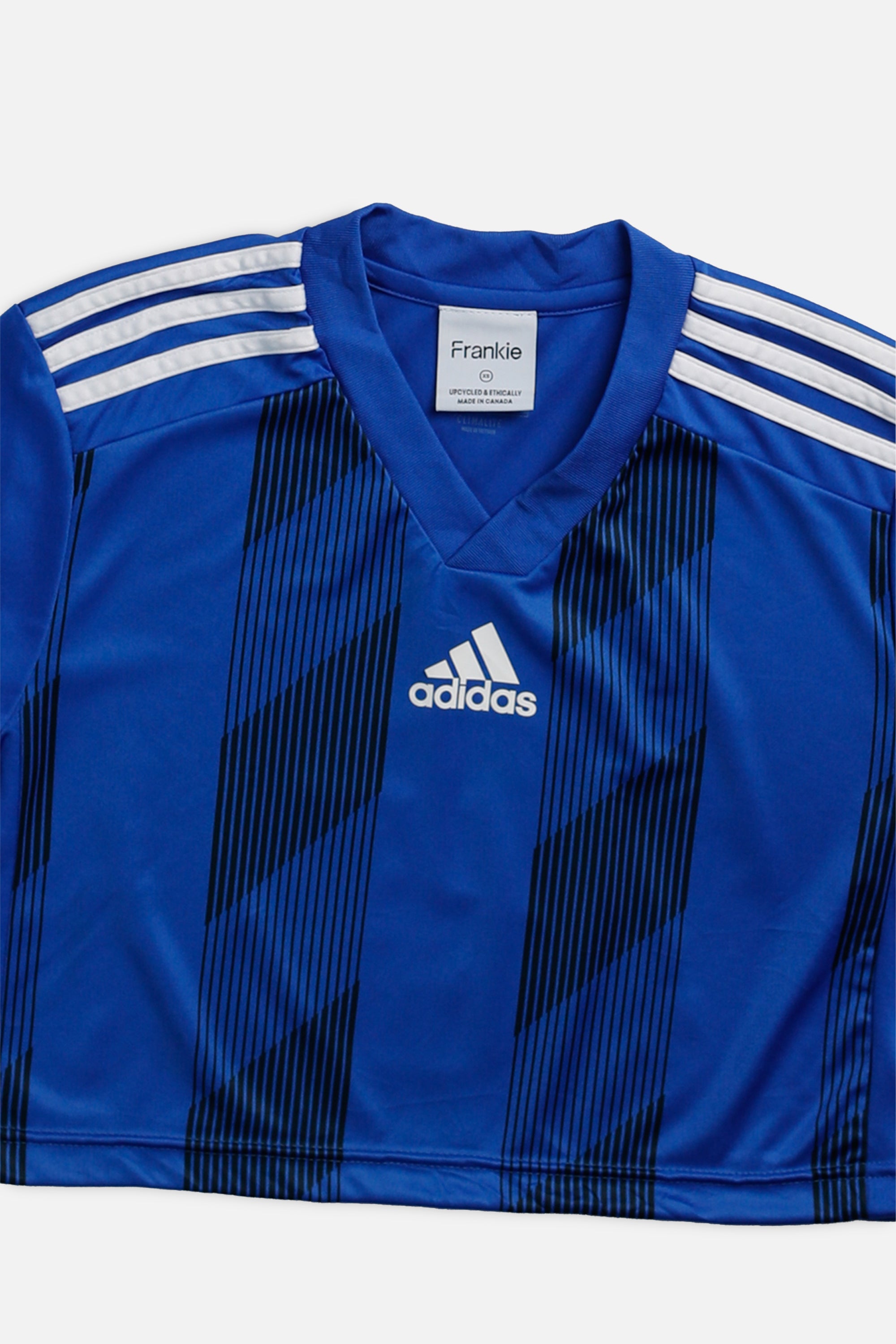 Rework Crop Adidas Soccer Jersey - XS-JERSEYS-vendor-unknown-XS-Frankie Collective Rare Vintage Streetwear Reworks
