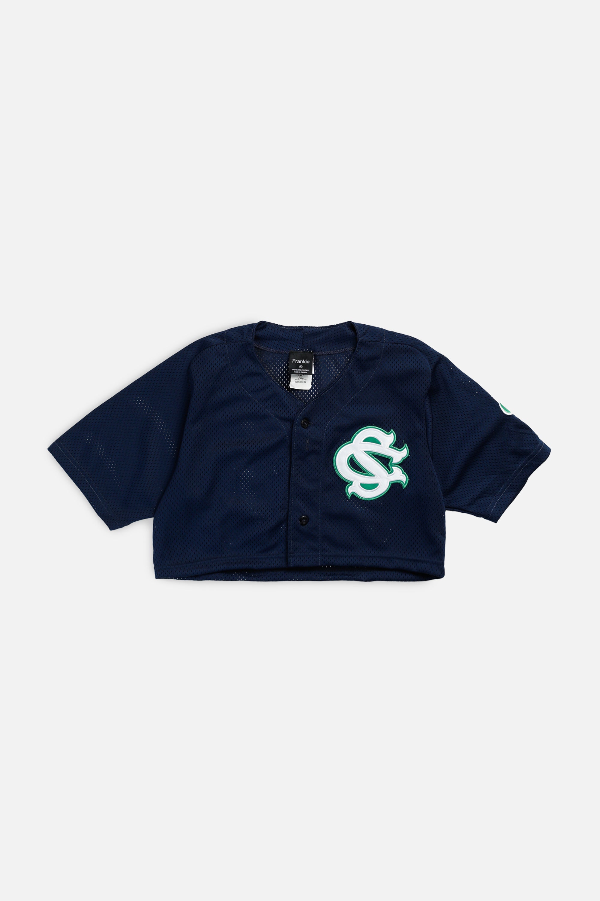 Rework Crop Baseball Jersey - M-JERSEYS-MLB-M-Frankie Collective Rare Vintage Streetwear Reworks