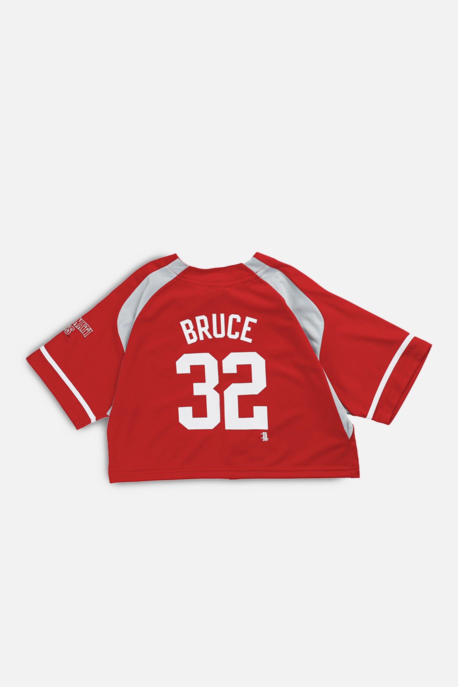 Rework Crop Cincinati Reds MLB Jersey - L-TOPS-MLB-L-Frankie Collective Rare Vintage Streetwear Reworks