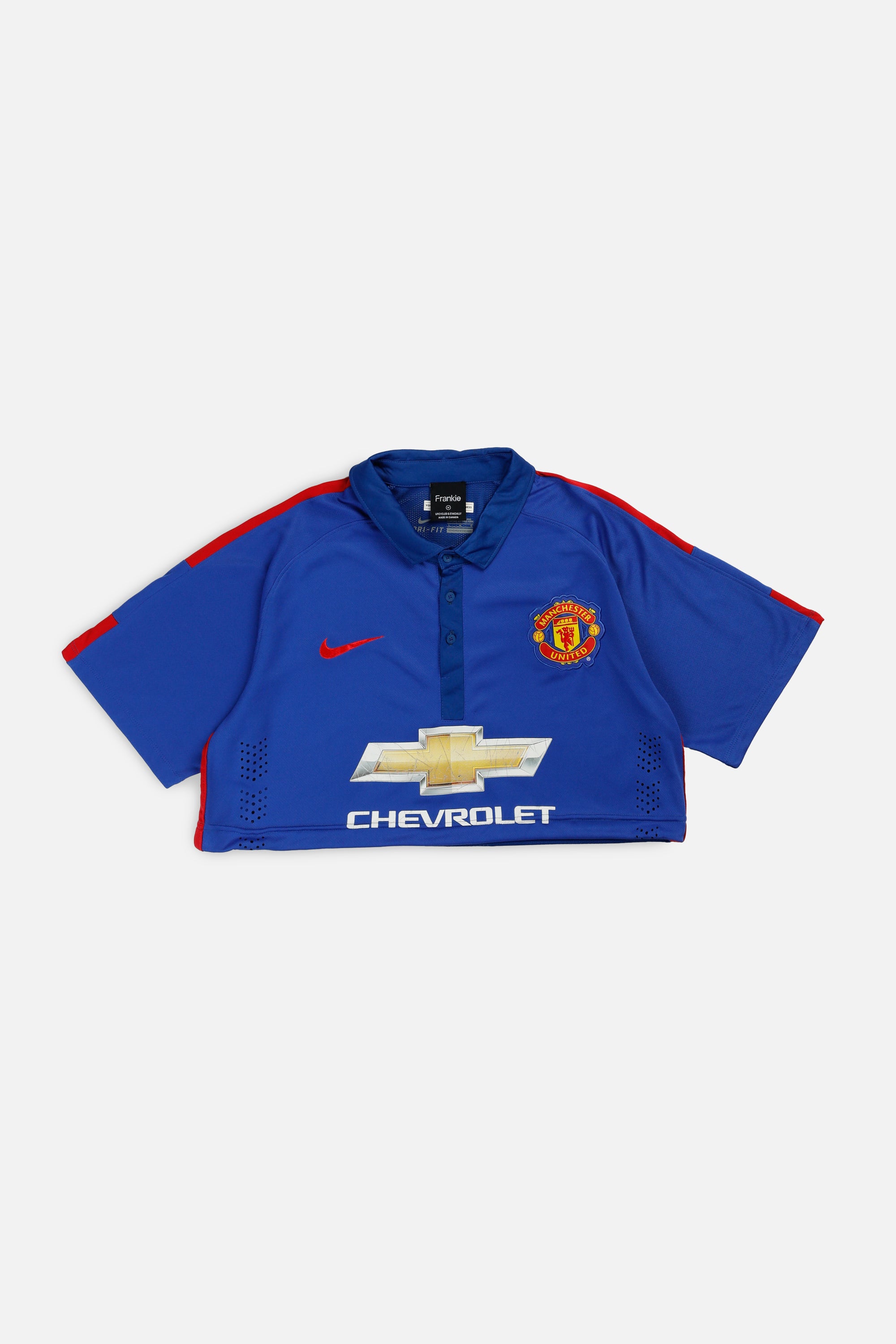 Rework Crop Manchester Soccer Jersey - M-JERSEYS-vendor-unknown-M-Frankie Collective Rare Vintage Streetwear Reworks