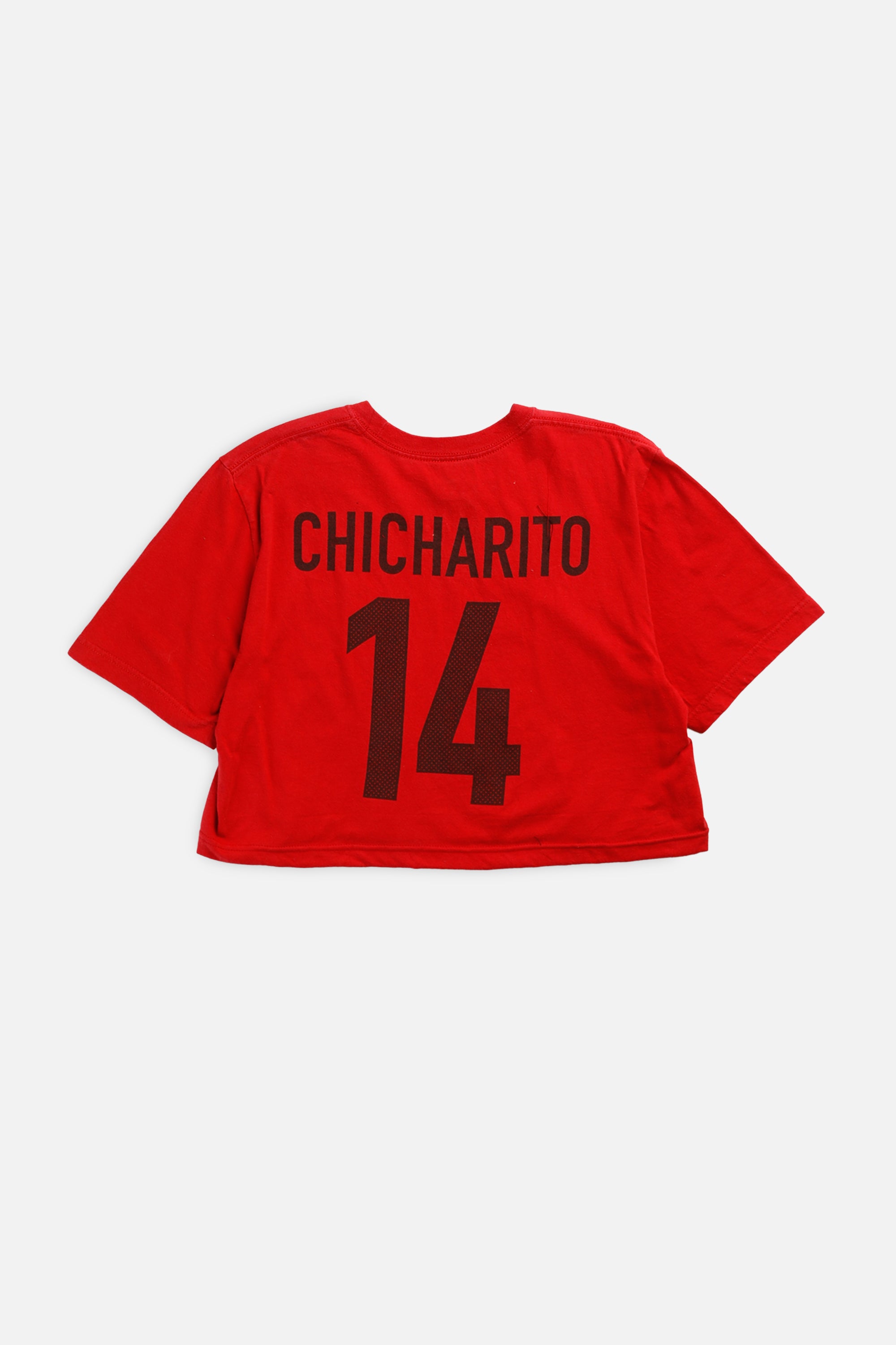 Rework Crop Manchester Soccer Tee - M-JERSEYS-vendor-unknown-M-Frankie Collective Rare Vintage Streetwear Reworks