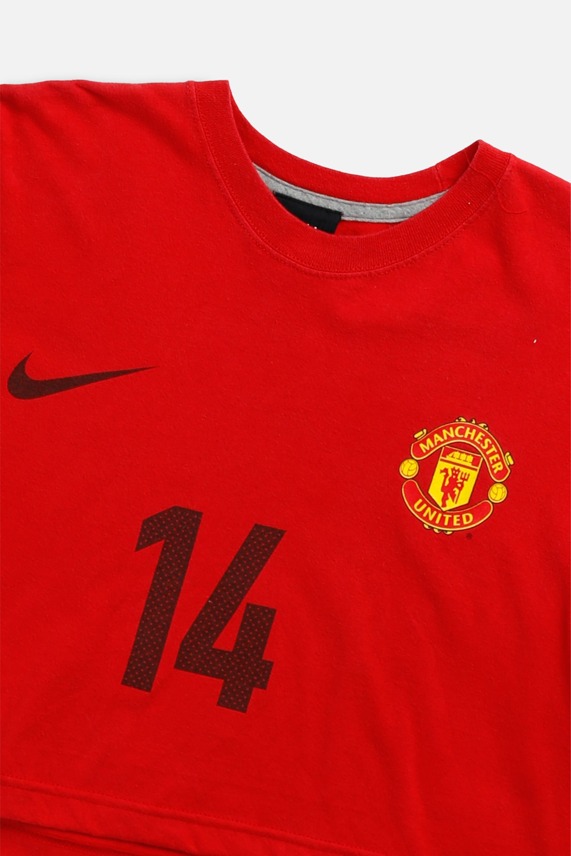 Rework Crop Manchester Soccer Tee - M-JERSEYS-vendor-unknown-M-Frankie Collective Rare Vintage Streetwear Reworks