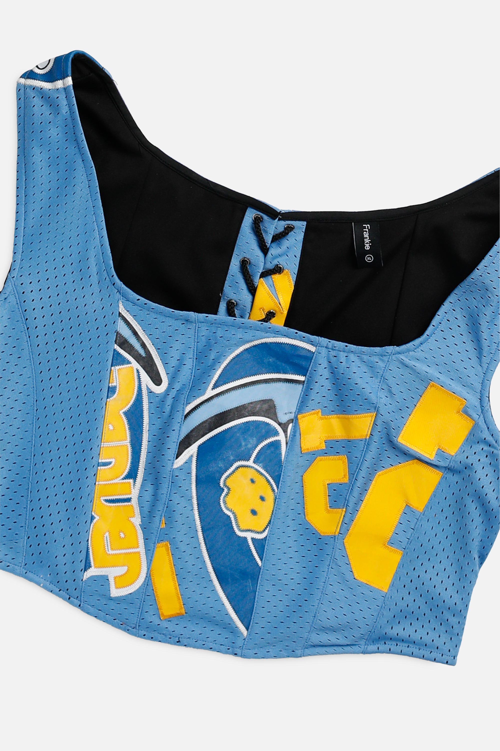 Rework Denver Nuggets NBA Corset - XL-TOPS-NBA-XL-Frankie Collective Rare Vintage Streetwear Reworks