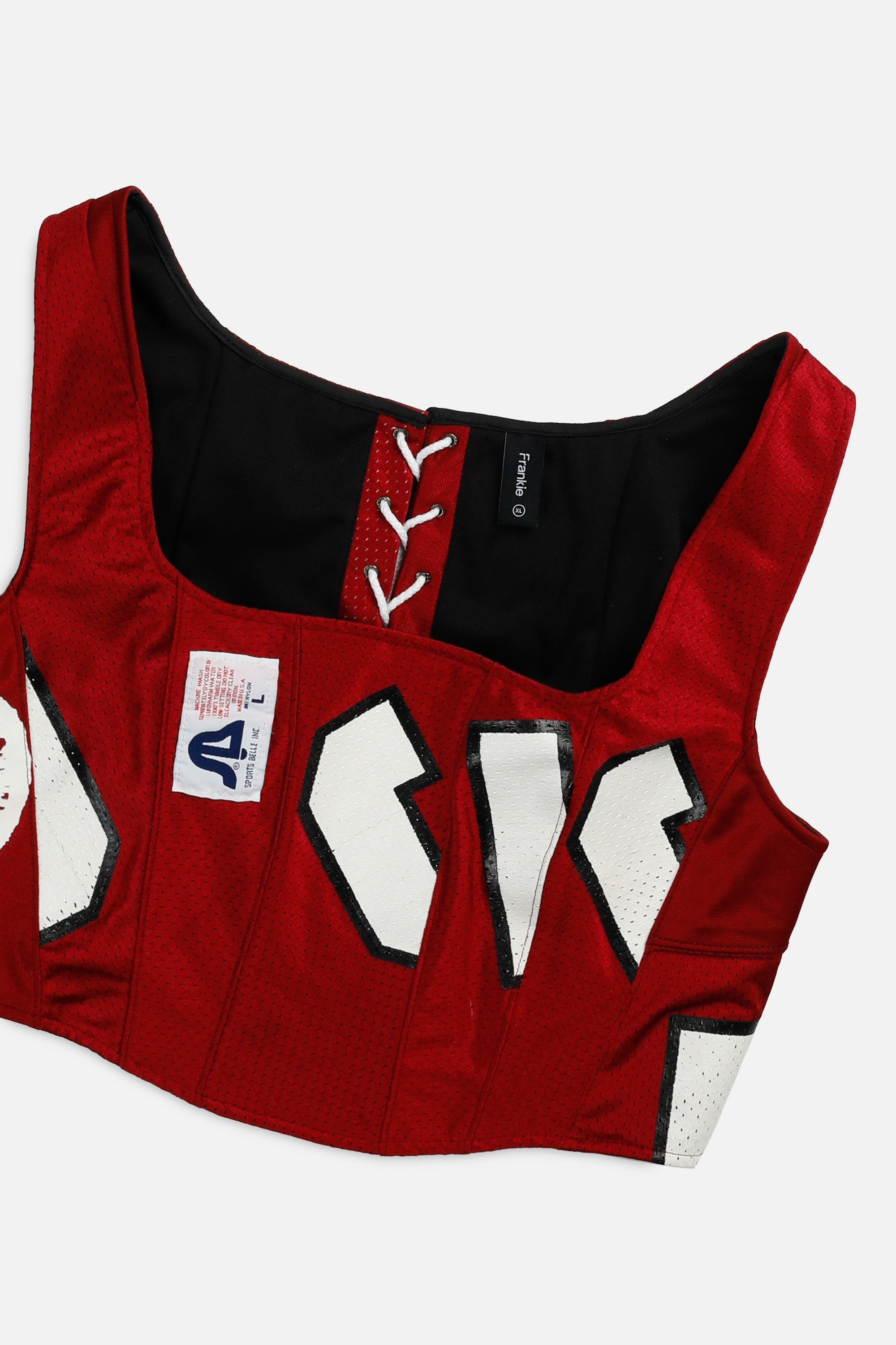 Rework Football Corset - XL-TOPS-vendor-unknown-XL-Frankie Collective Rare Vintage Streetwear Reworks