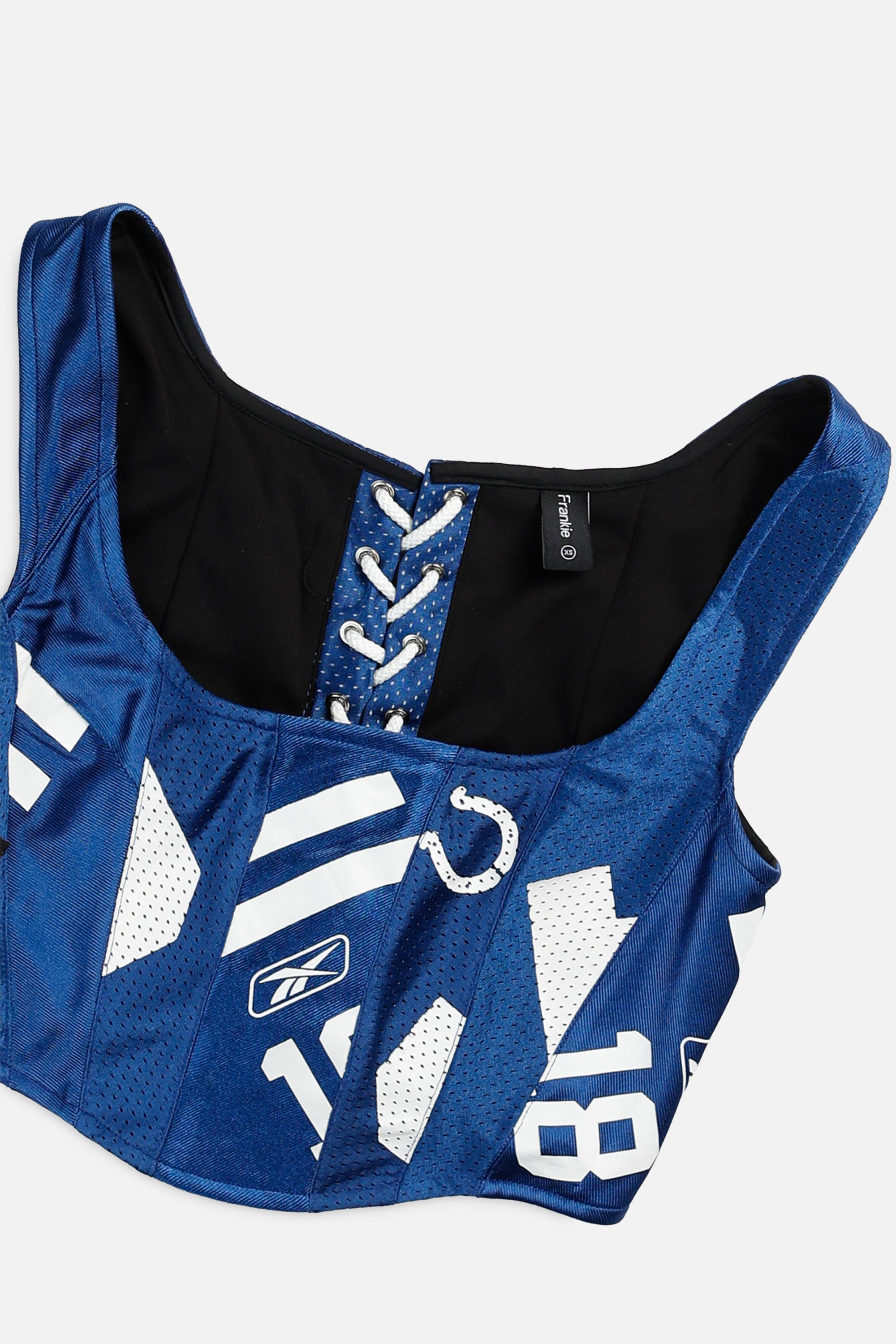 Rework Indianapolis Colts NFL Corset - XS-TOPS-NFL-XS-Frankie Collective Rare Vintage Streetwear Reworks