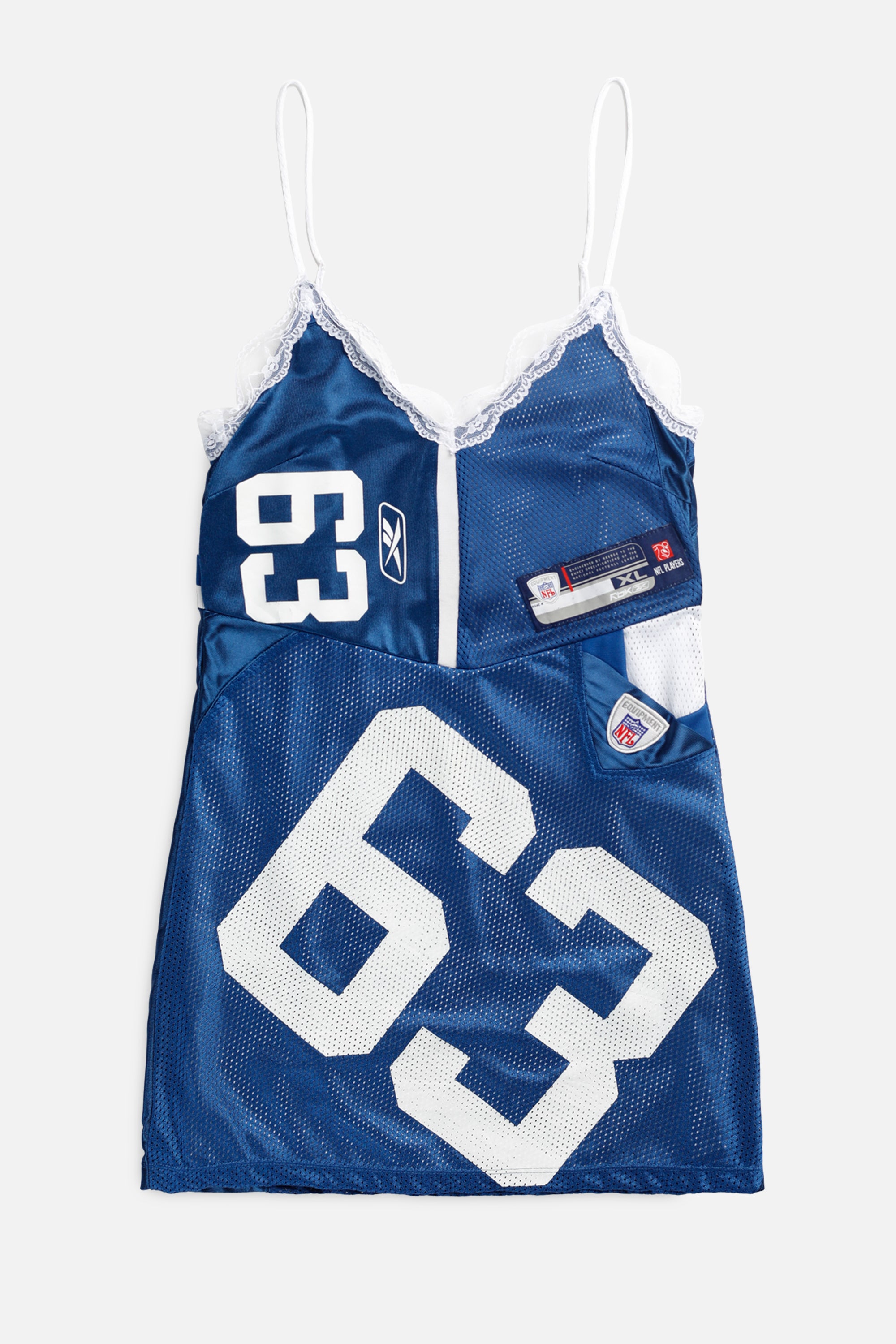 Rework Indianapolis Colts NFL Lace Dress - XS-DRESSES-NFL-XS-Frankie Collective Rare Vintage Streetwear Reworks