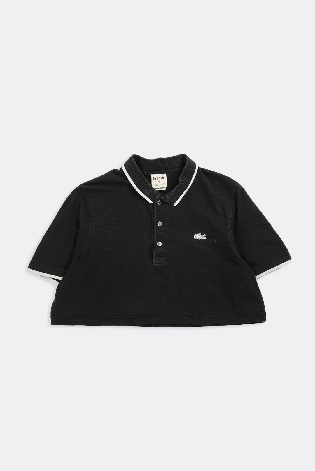 Rework Lacoste Collared Crop Tee - XL-TOPS-lacoste-Frankie Collective Rare Vintage Streetwear Reworks