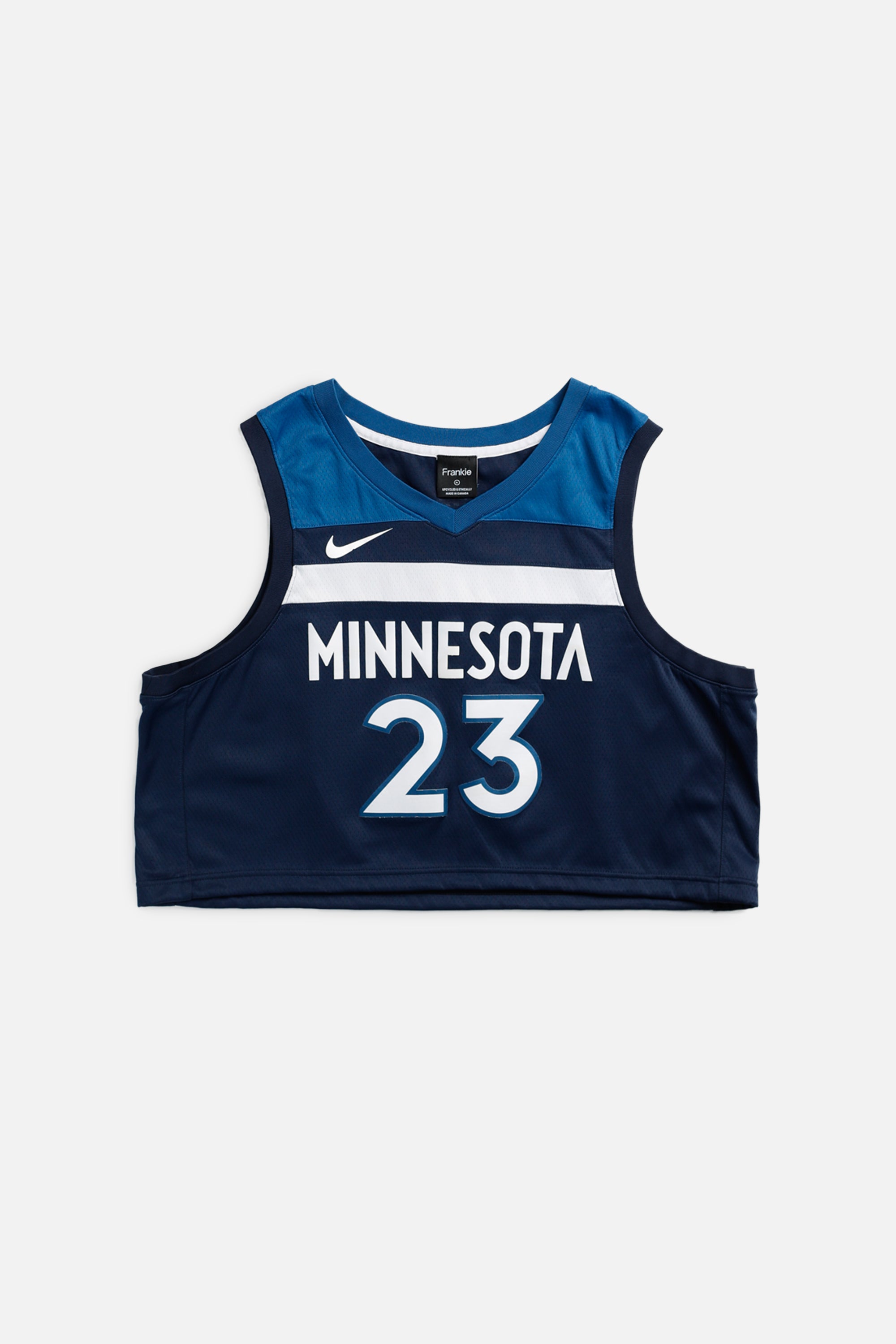 Rework Minnesota Timberwolves NBA Crop Jersey - XL-JERSEYS-NBA-XL-Frankie Collective Rare Vintage Streetwear Reworks