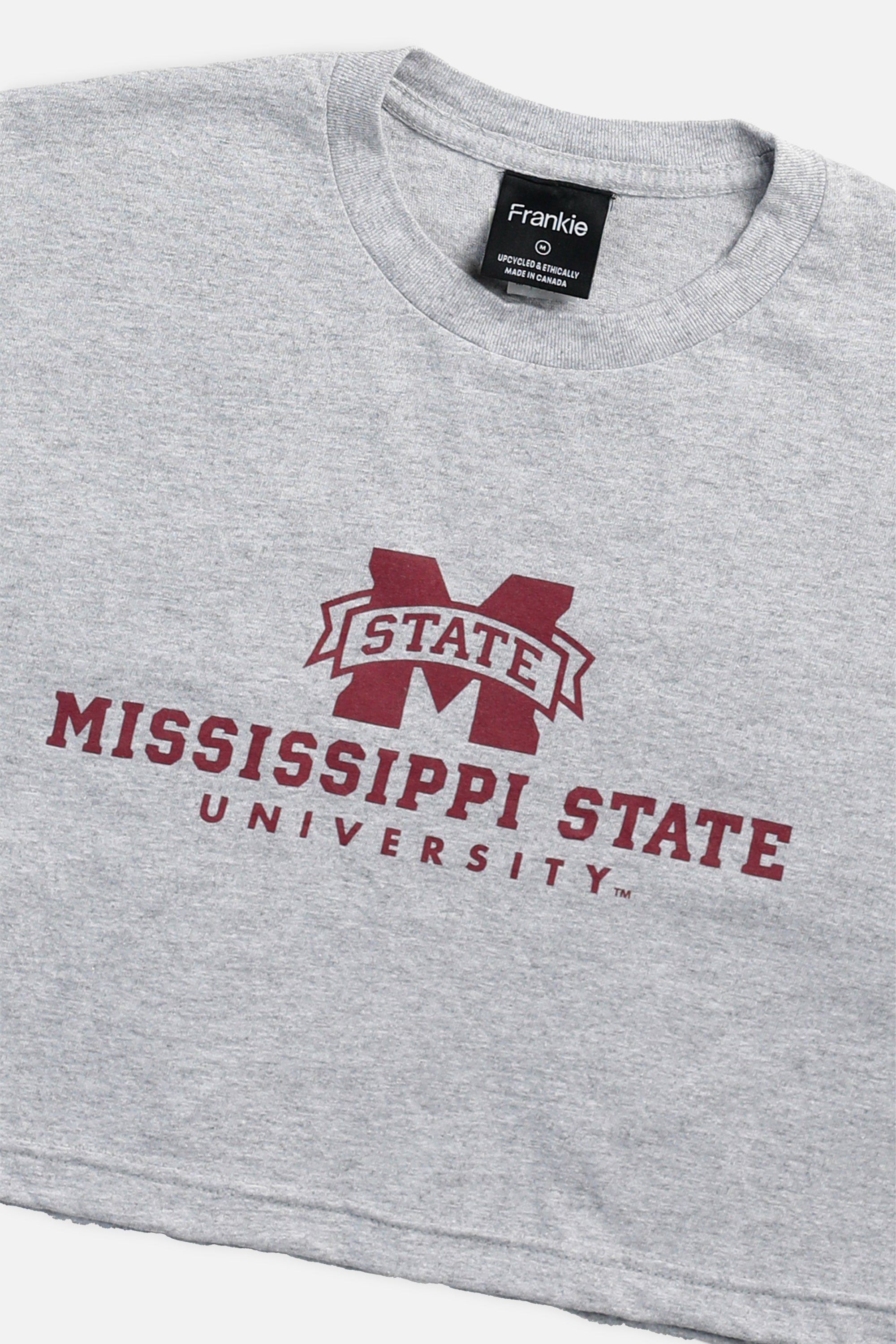 Rework Mississippi State University Crop Tee - M-TOPS-vendor-unknown-M-Frankie Collective Rare Vintage Streetwear Reworks