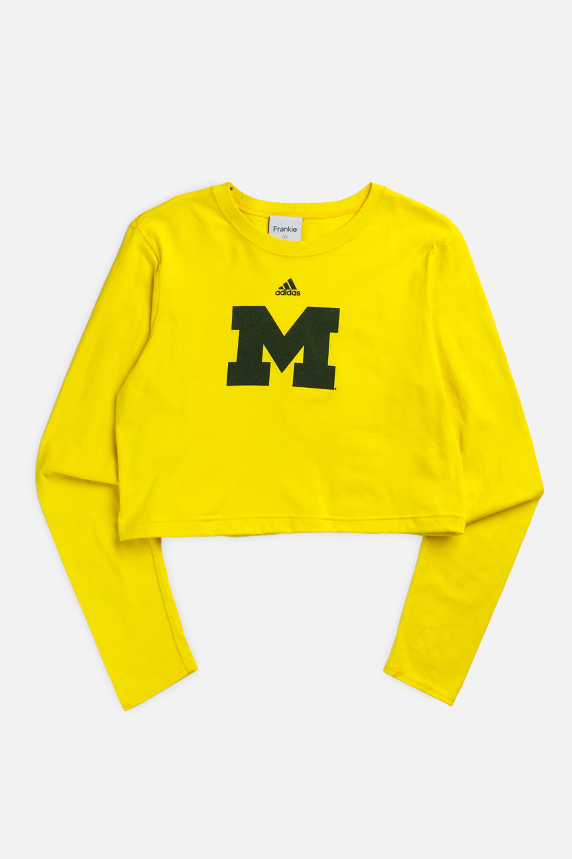 Rework NCAA Crop Long Sleeve Tee - S-TOPS-NCAA-S-Frankie Collective Rare Vintage Streetwear Reworks