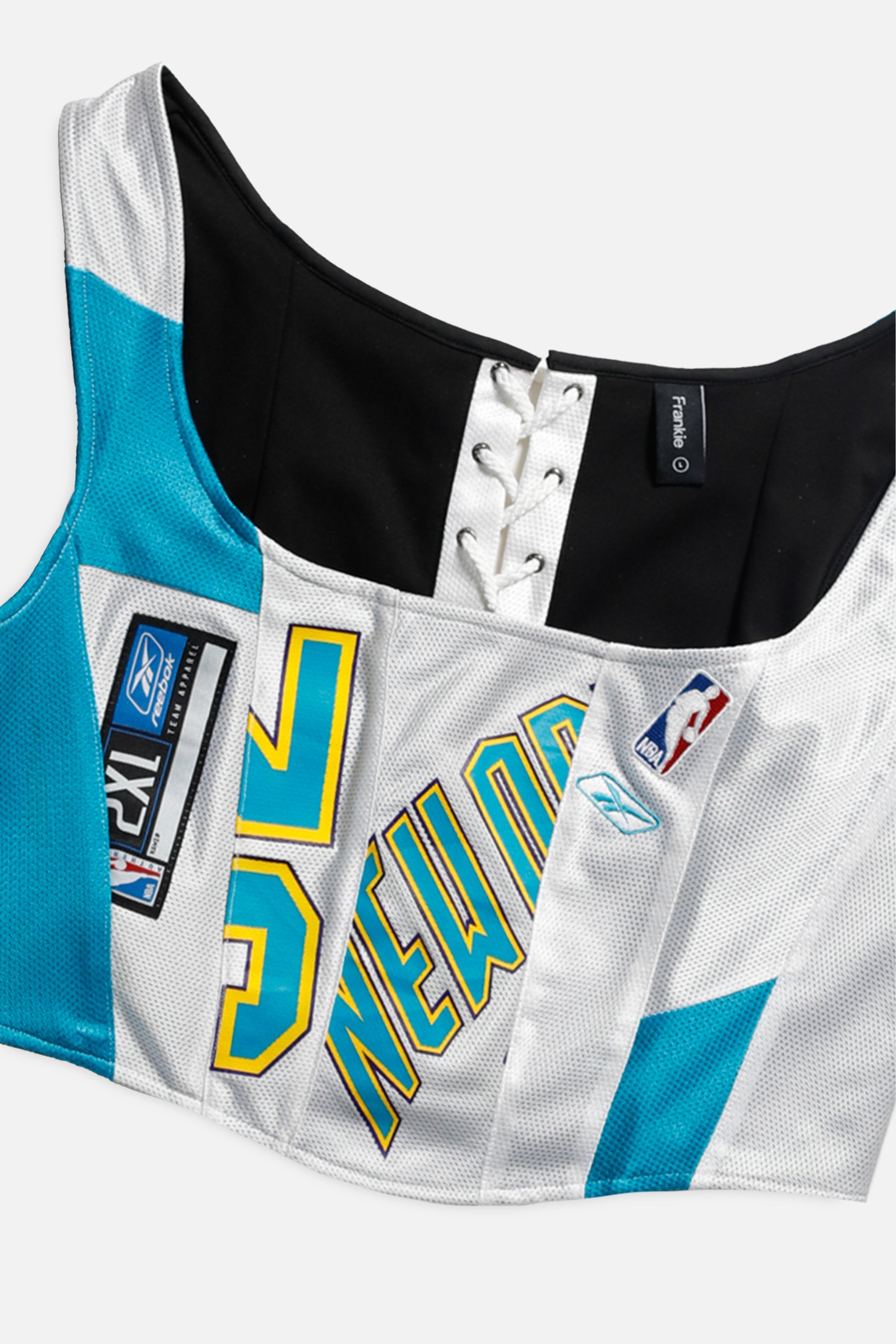 Rework New Orleans Pelicans NBA Corset - L-TOPS-NBA-L-Frankie Collective Rare Vintage Streetwear Reworks