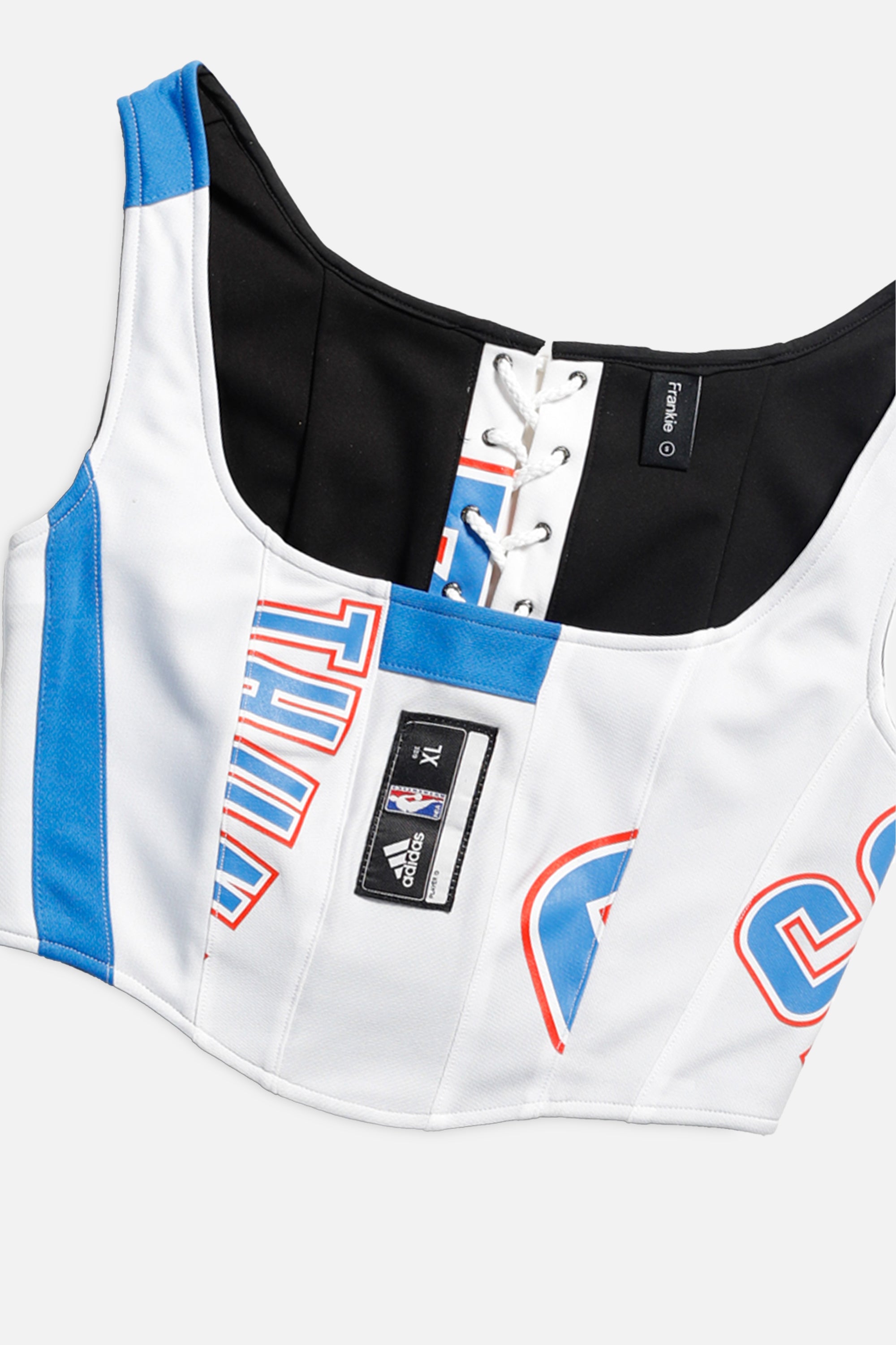 Rework Oklahoma City Thunder NBA Corset - S-TOPS-NBA-S-Frankie Collective Rare Vintage Streetwear Reworks