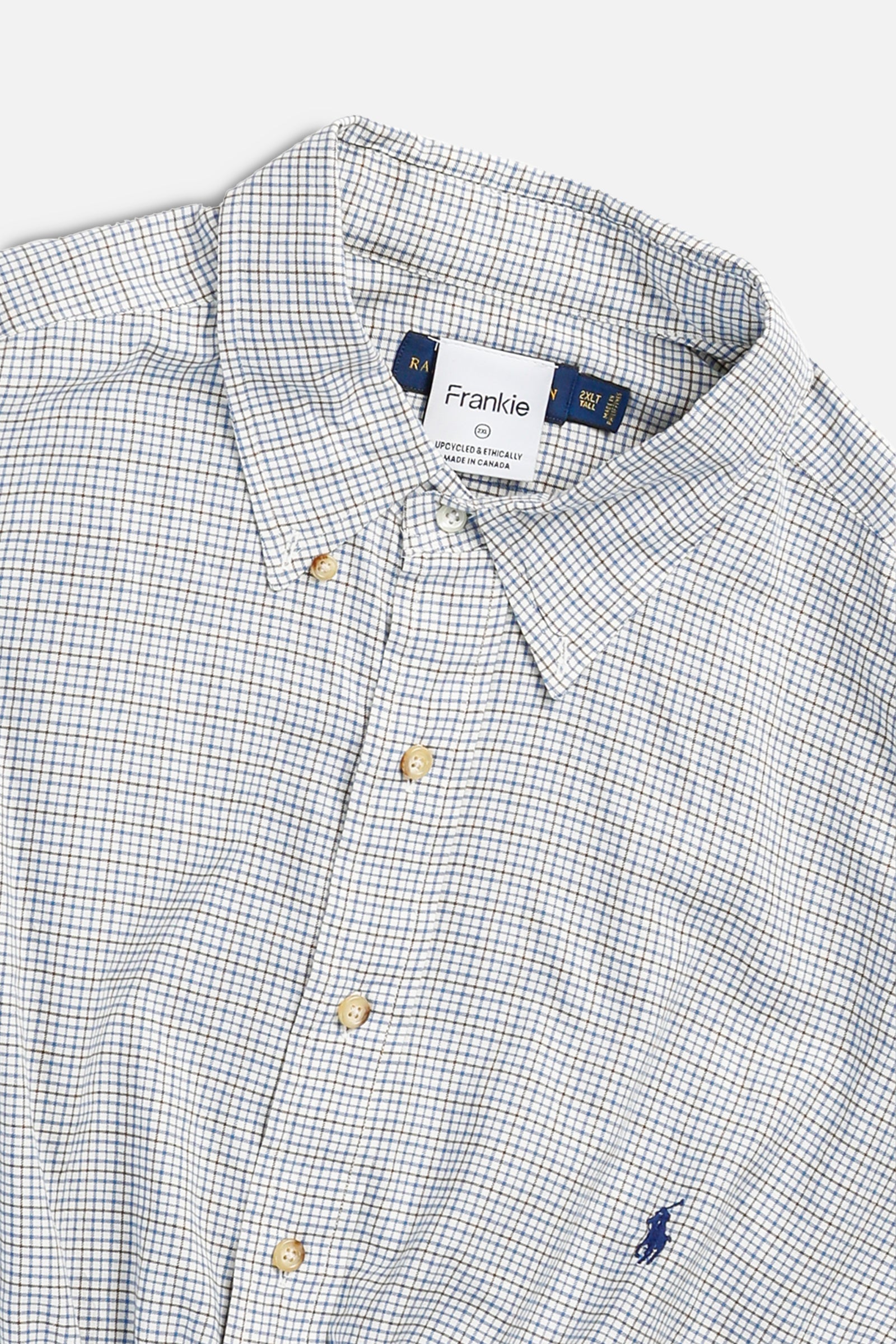 Rework Oxford Cinch Crop Shirt - XXL-TOPS-vendor-unknown-XXL-Frankie Collective Rare Vintage Streetwear Reworks