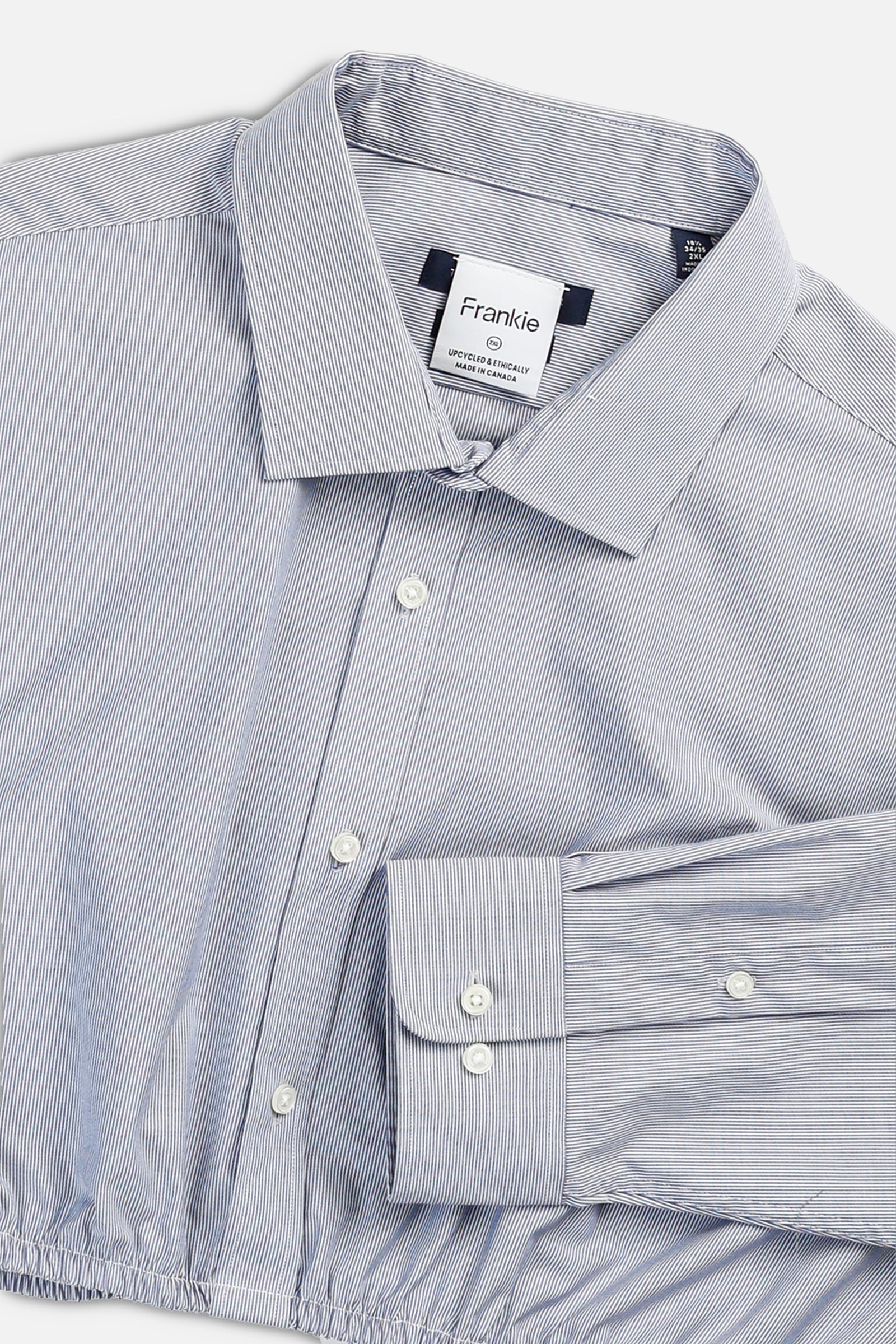 Rework Oxford Cinch Crop Shirt - XXL-TOPS-vendor-unknown-XXL-Frankie Collective Rare Vintage Streetwear Reworks