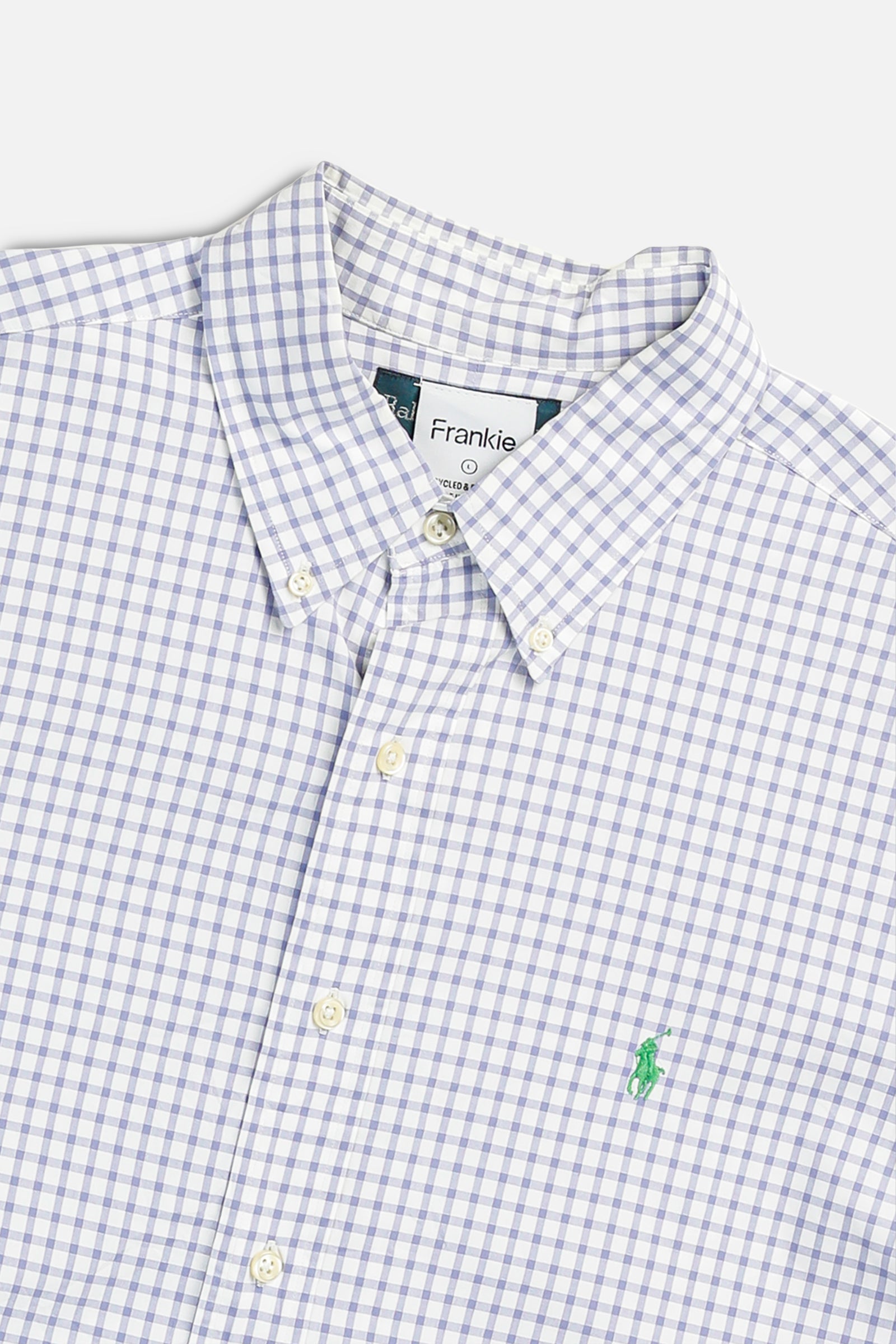 Rework Oxford Crop Shirt - L-TOPS-vendor-unknown-L-Frankie Collective Rare Vintage Streetwear Reworks