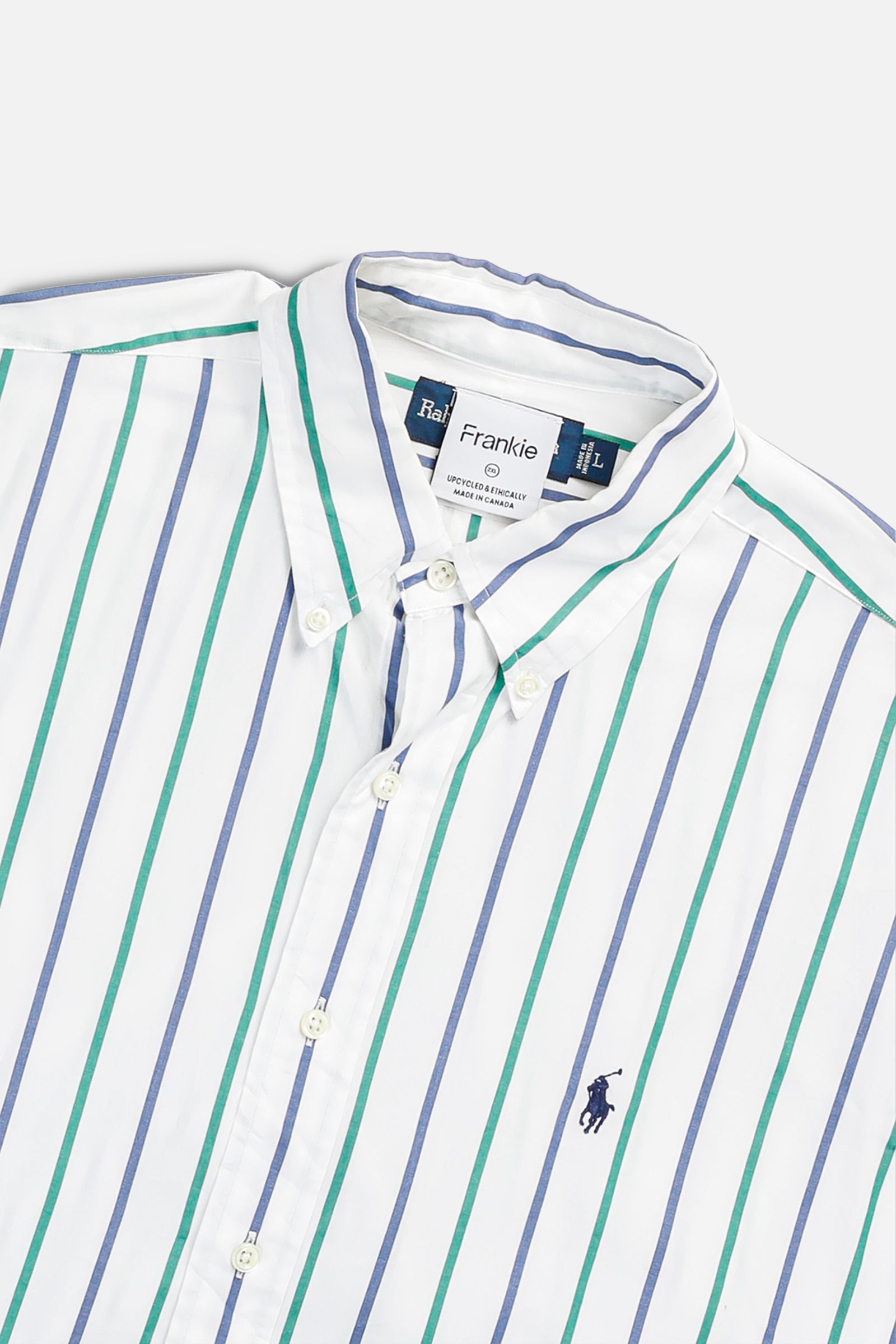 Rework Oxford Crop Shirt - XXL-TOPS-vendor-unknown-XXL-Frankie Collective Rare Vintage Streetwear Reworks