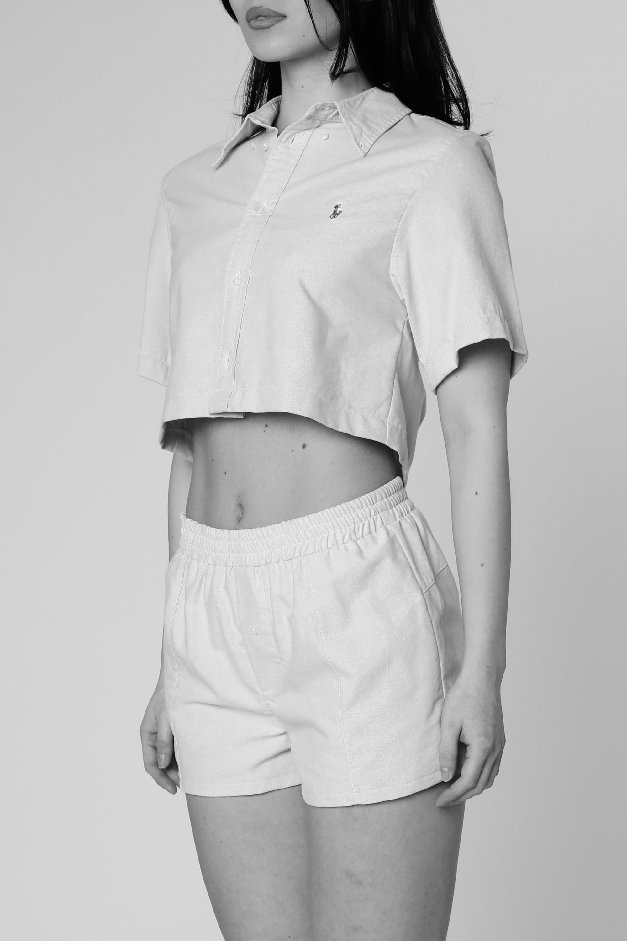 Rework Oxford Shorts Set - L-SETS-Polo-L-Frankie Collective Rare Vintage Streetwear Reworks