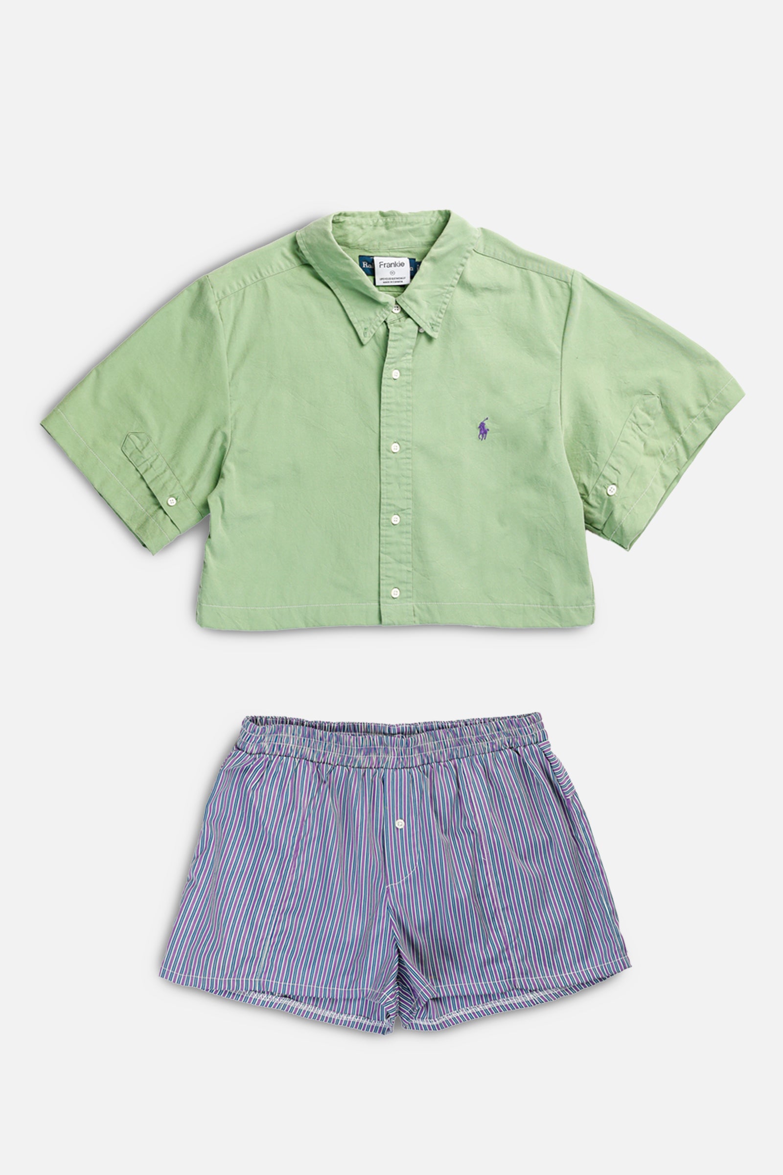 Rework Oxford Shorts Set - M-SETS-Polo-Frankie Collective Rare Vintage Streetwear Reworks