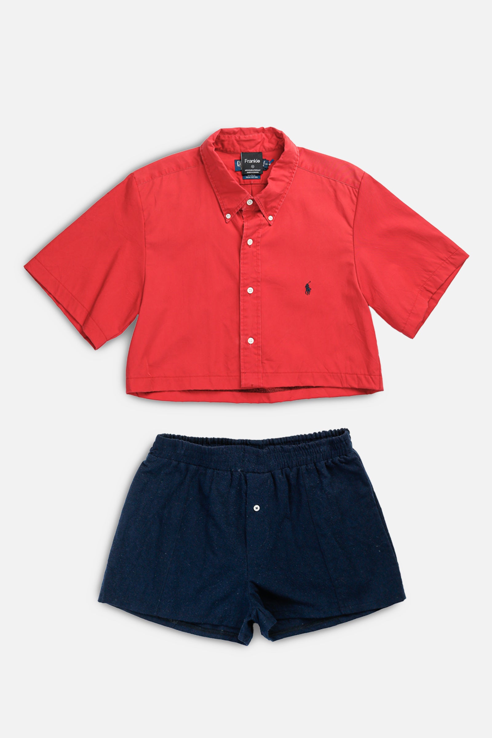 Rework Oxford Shorts Set - M-SETS-Polo-M-Frankie Collective Rare Vintage Streetwear Reworks