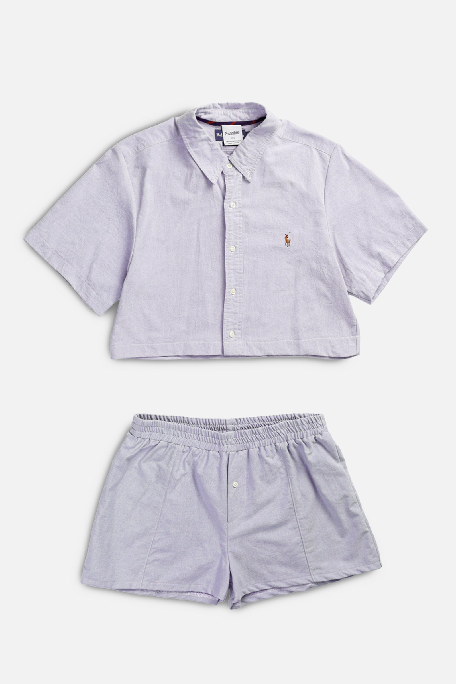Rework Oxford Shorts Set - XS, L-SETS-Polo-XS-Frankie Collective Rare Vintage Streetwear Reworks