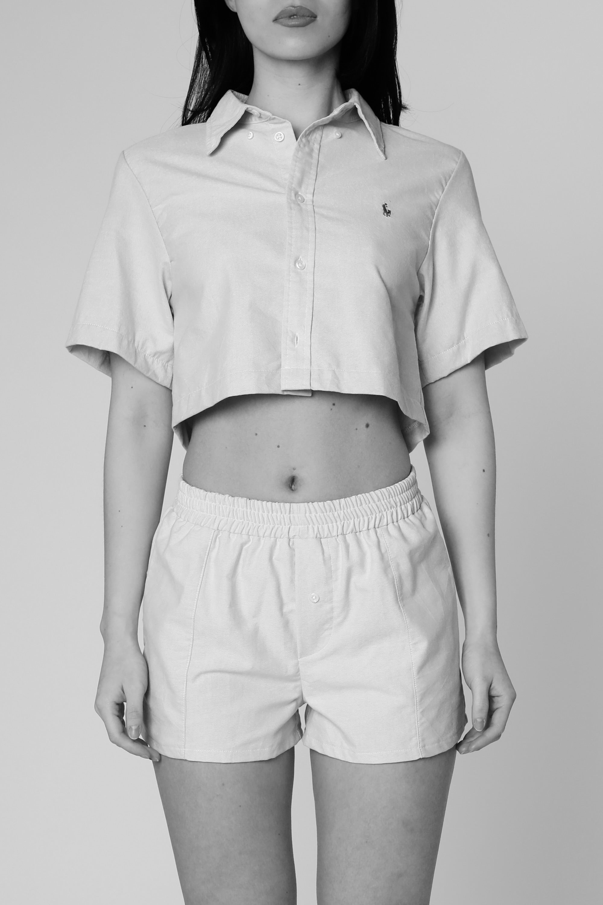 Rework Oxford Shorts Set - XS, S, L-SETS-Polo-XS-Frankie Collective Rare Vintage Streetwear Reworks