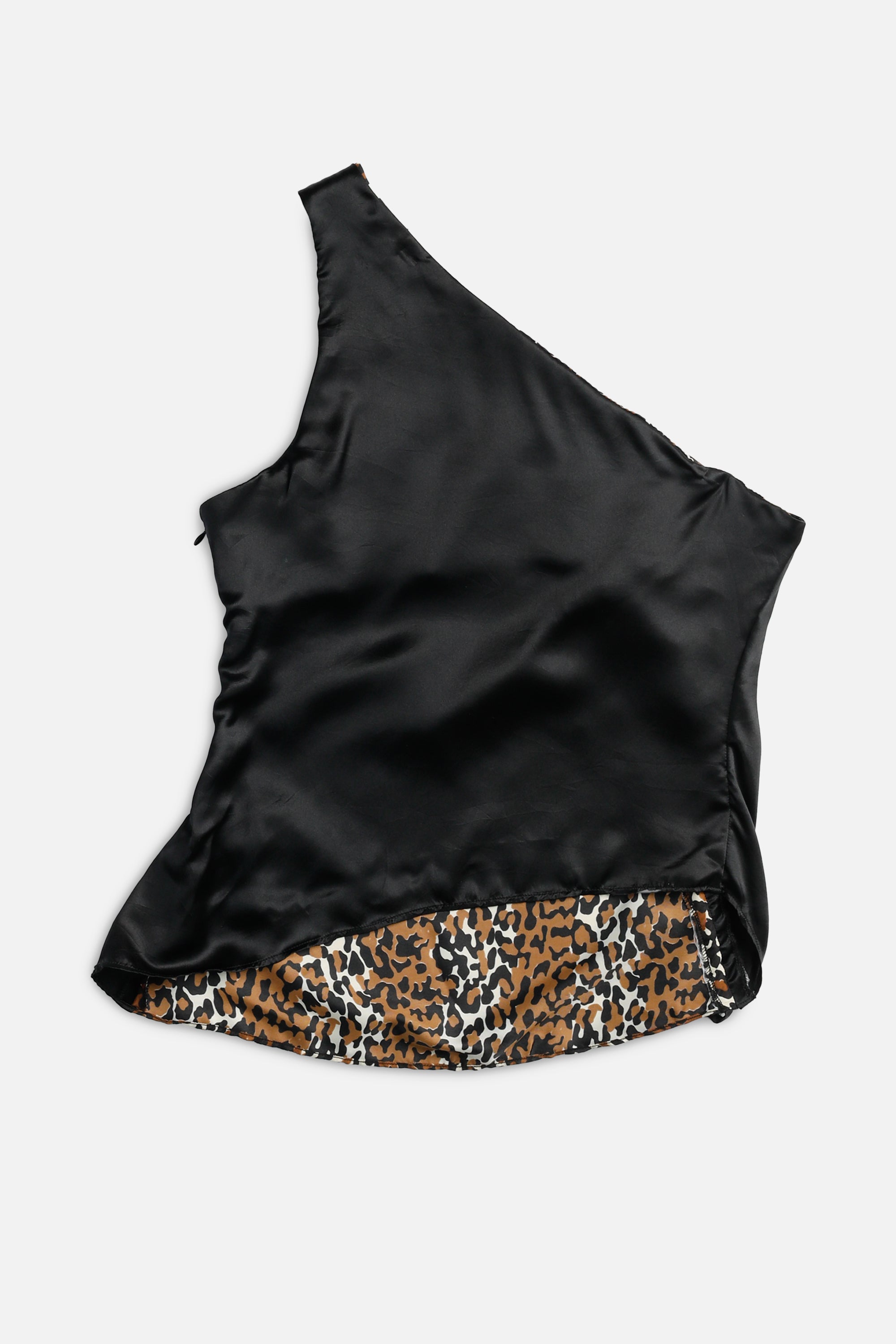 Rework Silk Scarf Ruche Tank - M-TOPS-vendor-unknown-M-Frankie Collective Rare Vintage Streetwear Reworks