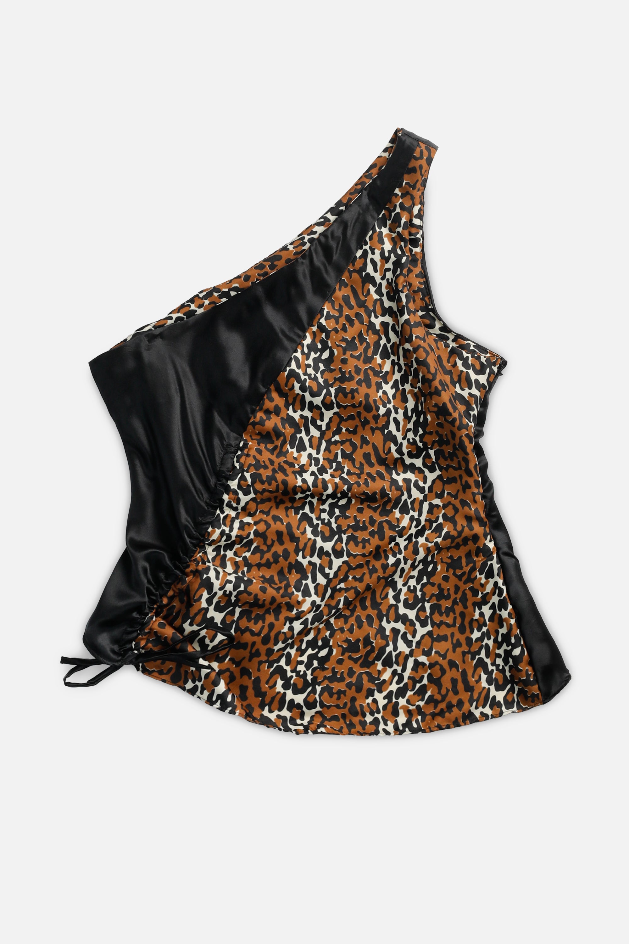 Rework Silk Scarf Ruche Tank - M-TOPS-vendor-unknown-M-Frankie Collective Rare Vintage Streetwear Reworks