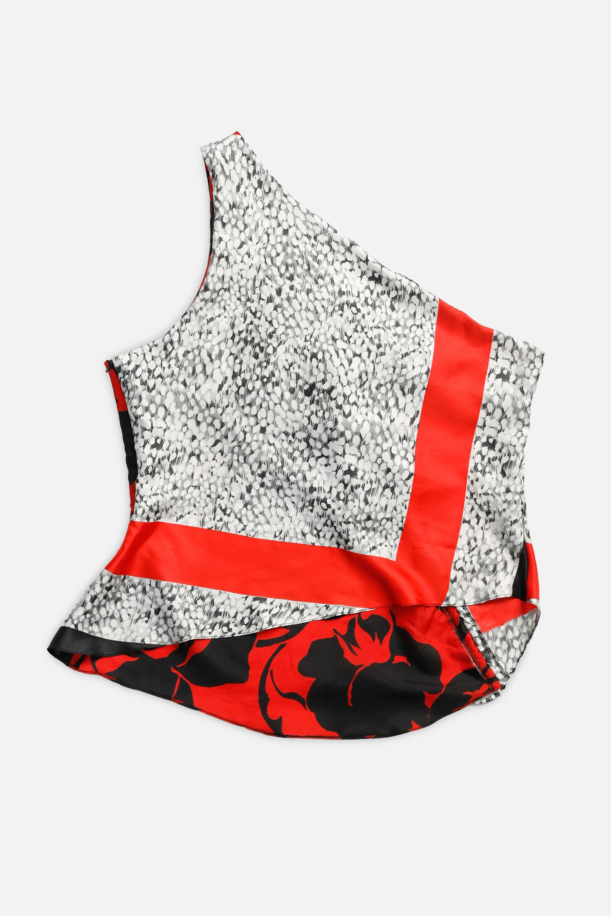 Rework Silk Scarf Ruche Tank - XXL-TOPS-vendor-unknown-XXL-Frankie Collective Rare Vintage Streetwear Reworks