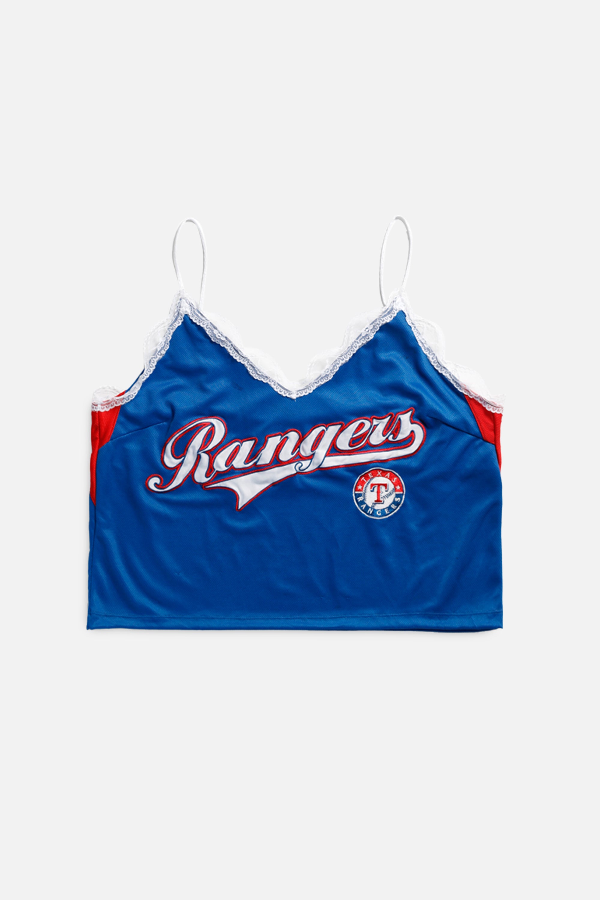 Rework Texas Rangers MLB Lace Tank - XXL-TOPS-MLB-XXL-Frankie Collective Rare Vintage Streetwear Reworks
