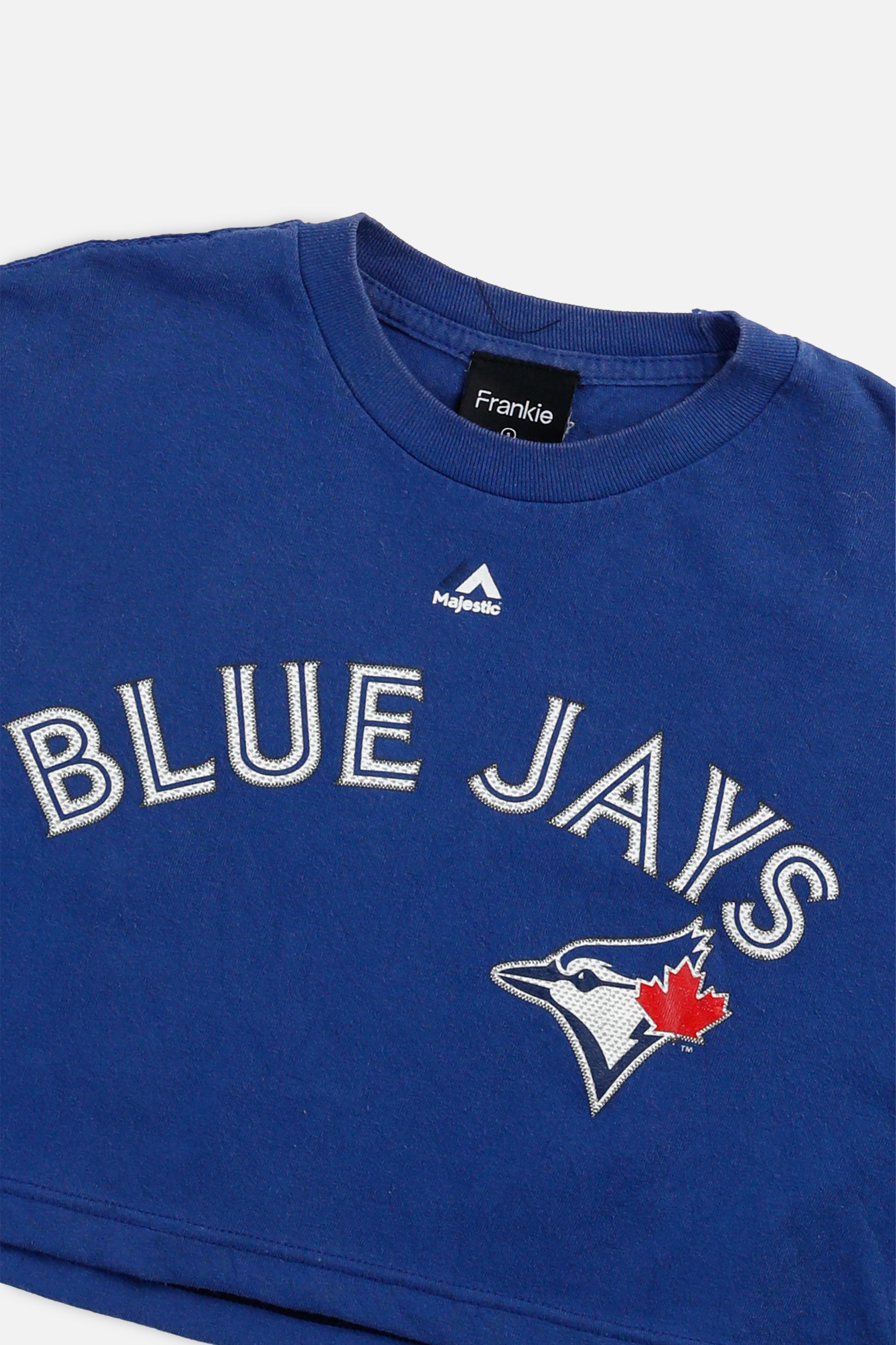 Rework Toronto Blue Jays MLB Crop Tee - S-TOPS-MLB-S-Frankie Collective Rare Vintage Streetwear Reworks