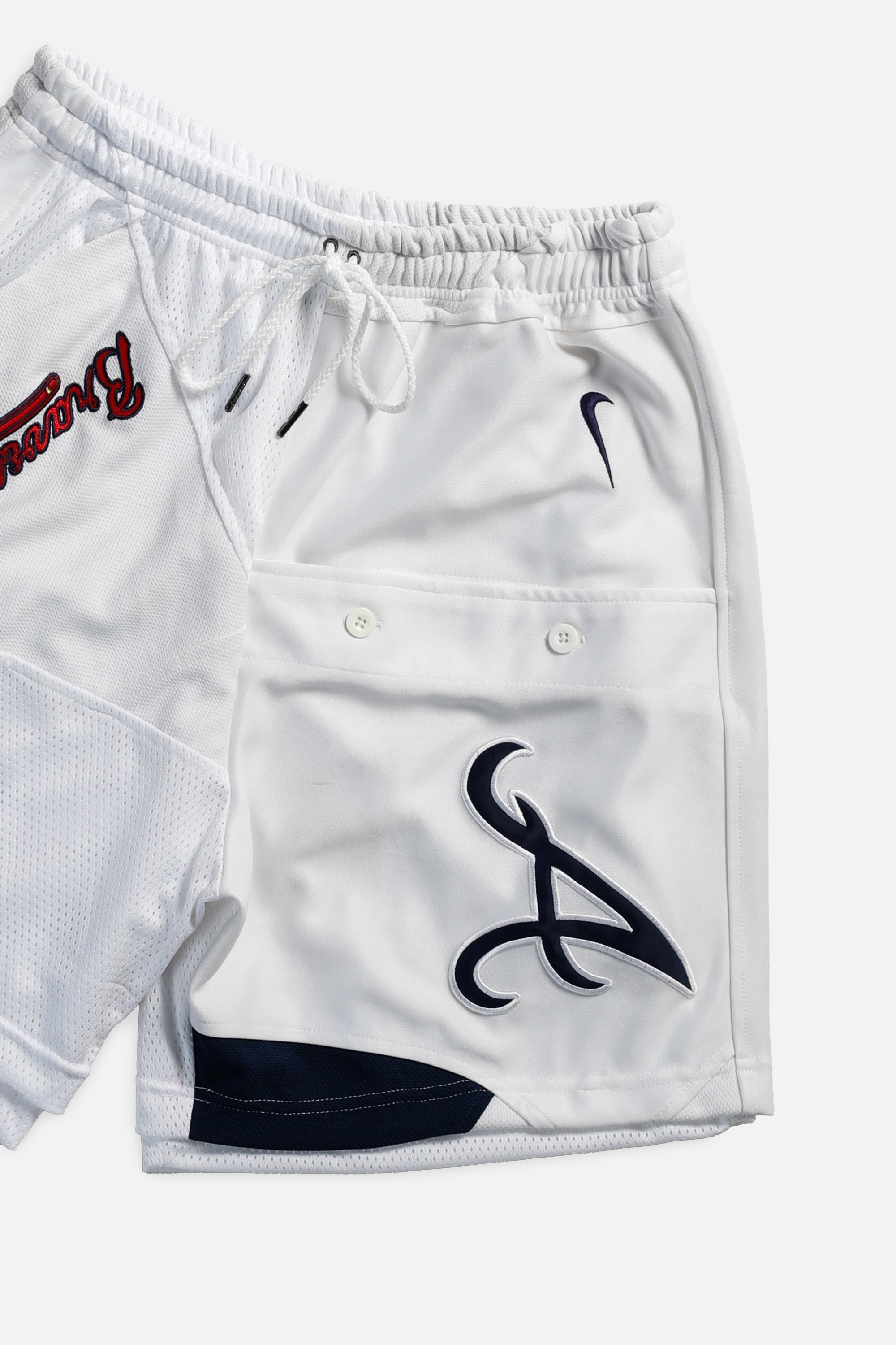 Unisex Rework Atlanta Braves MLB Jersey Shorts - Women's M - Men's S-SHORTS-MLB-Frankie Collective