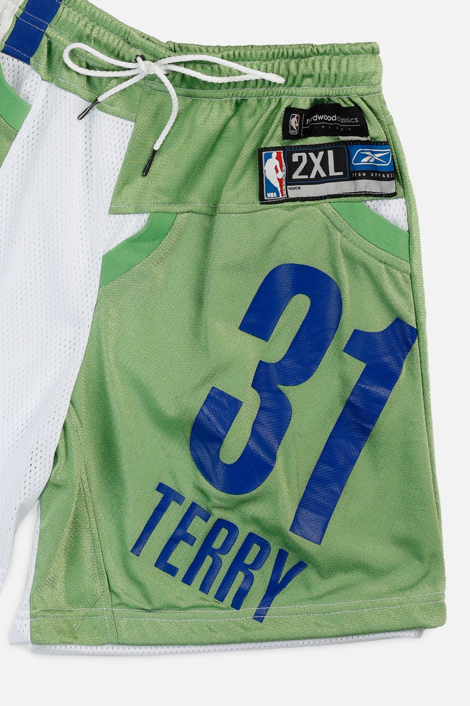 Unisex Rework Atlanta Hawks NBA Jersey Shorts - M-BOTTOMS-NBA-Women's M - Men's S-Frankie Collective Rare Vintage Streetwear Reworks